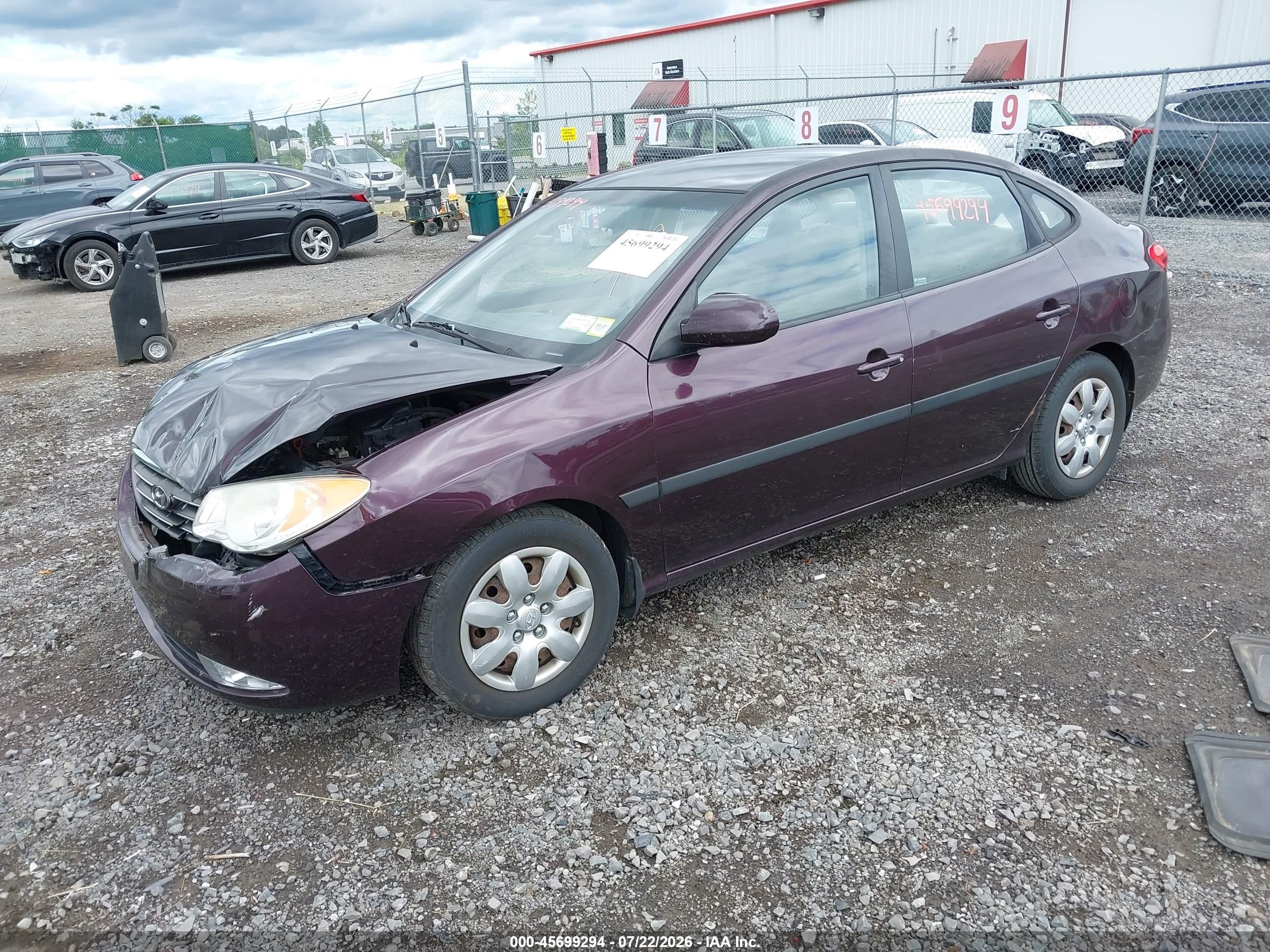 2007 Hyundai Elantra Gls/ltd/se Фиолетовый vin: KMHDU46D07U128101