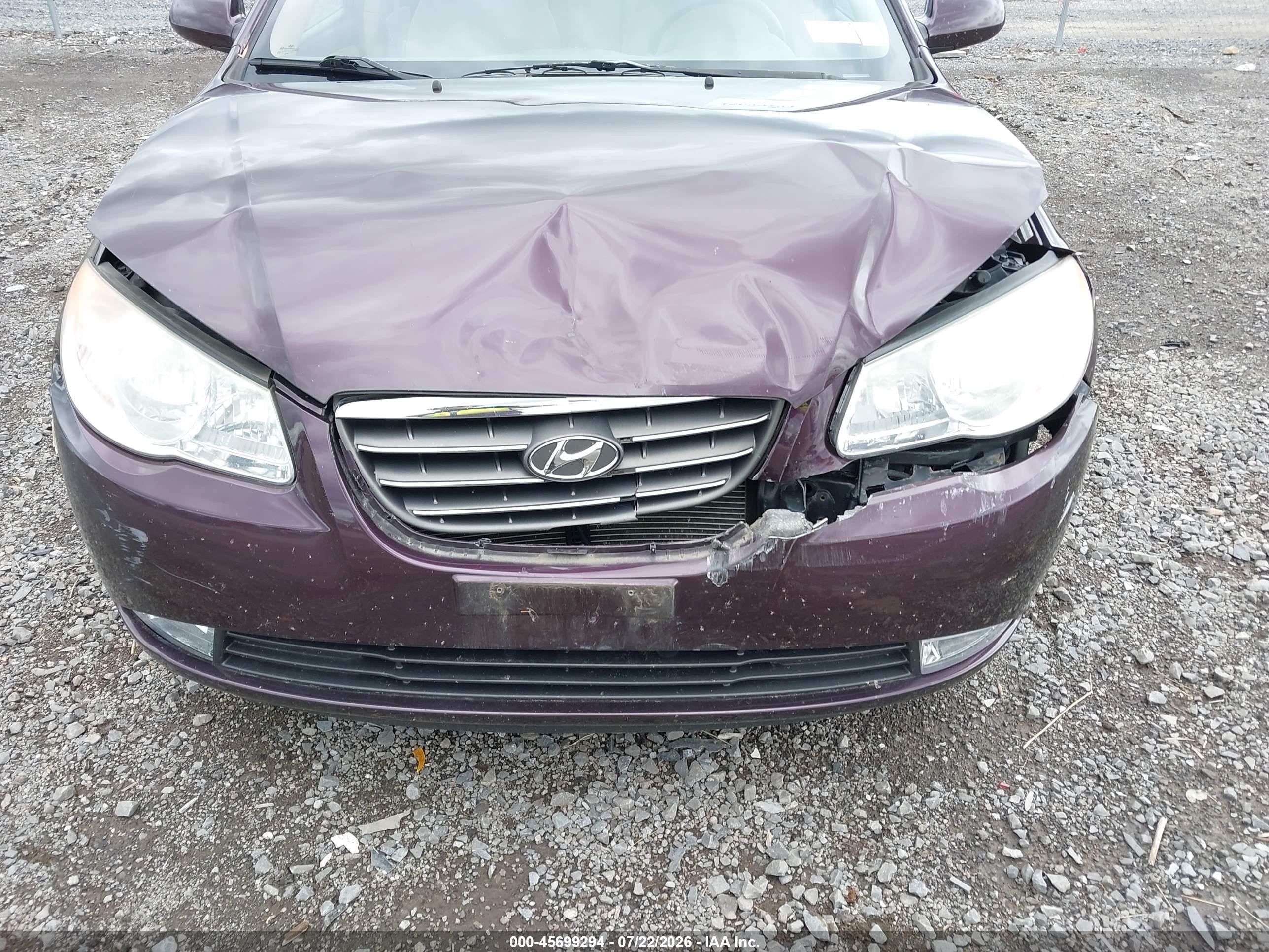 2007 Hyundai Elantra Gls/ltd/se Фиолетовый vin: KMHDU46D07U128101