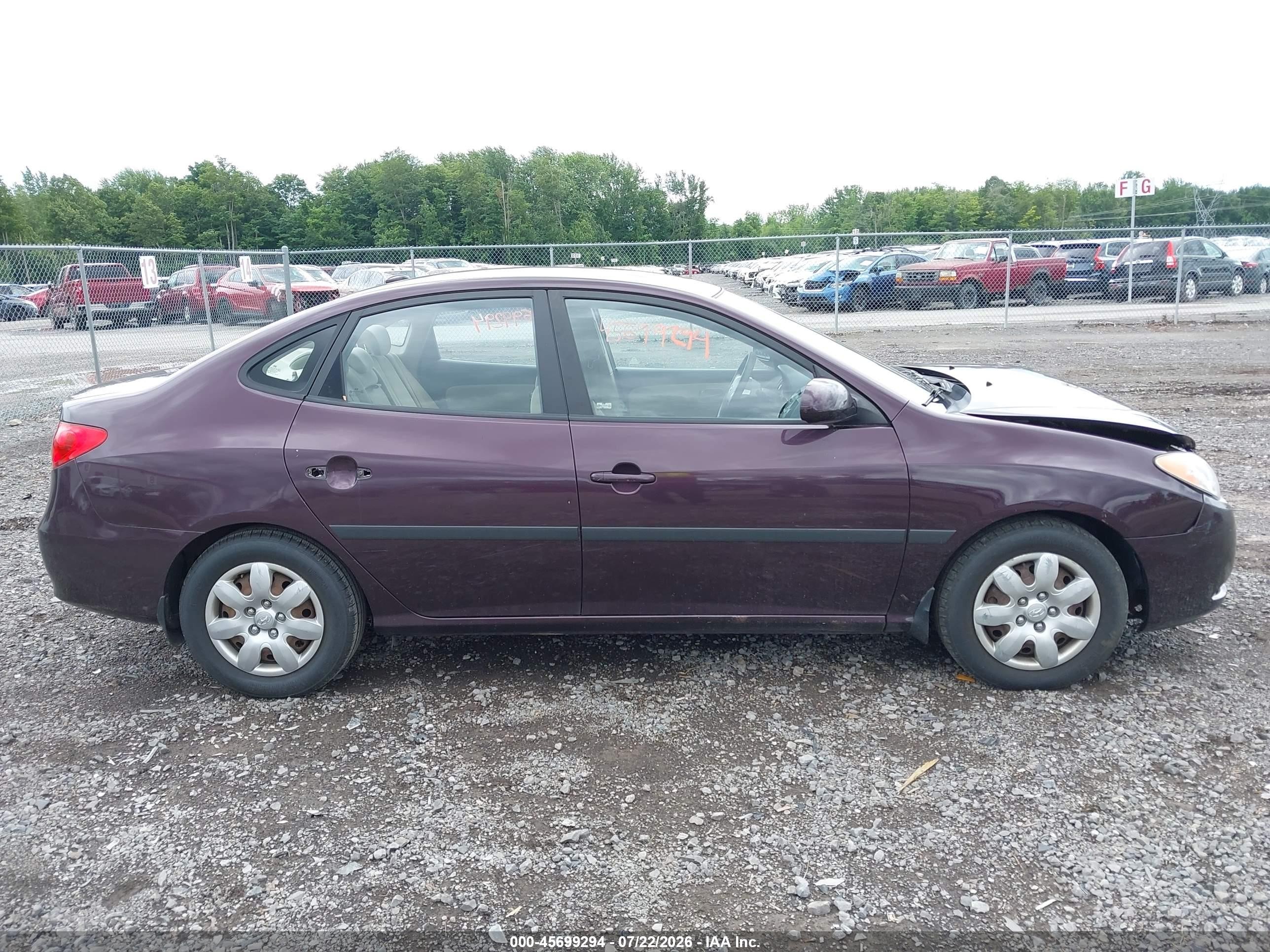 2007 Hyundai Elantra Gls/ltd/se Фиолетовый vin: KMHDU46D07U128101