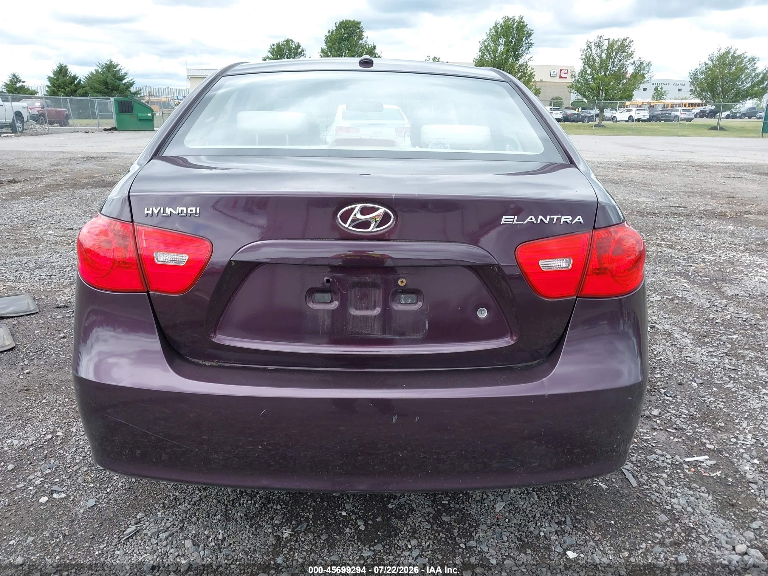 2007 Hyundai Elantra Gls/ltd/se Фиолетовый vin: KMHDU46D07U128101