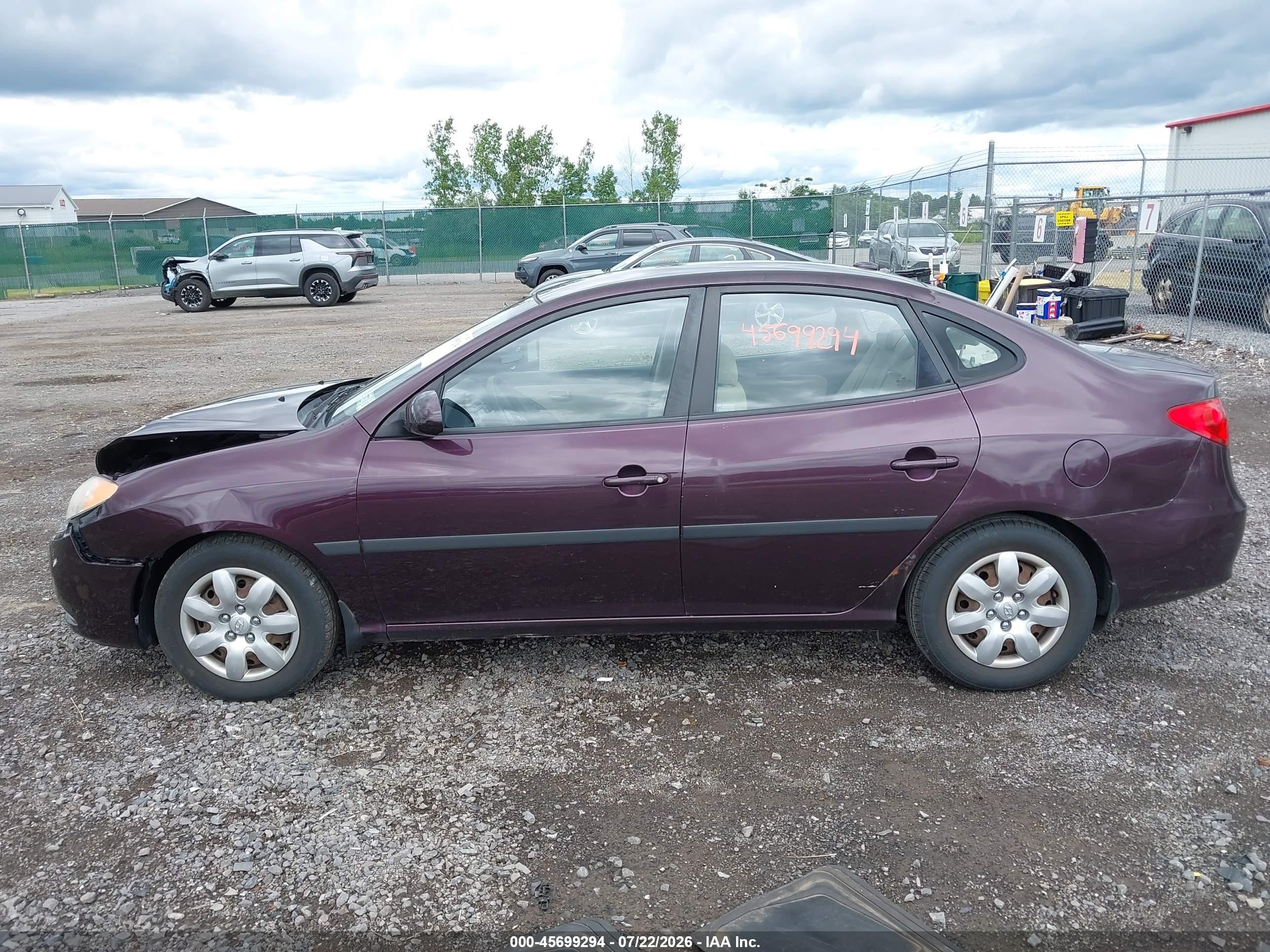 2007 Hyundai Elantra Gls/ltd/se Фиолетовый vin: KMHDU46D07U128101