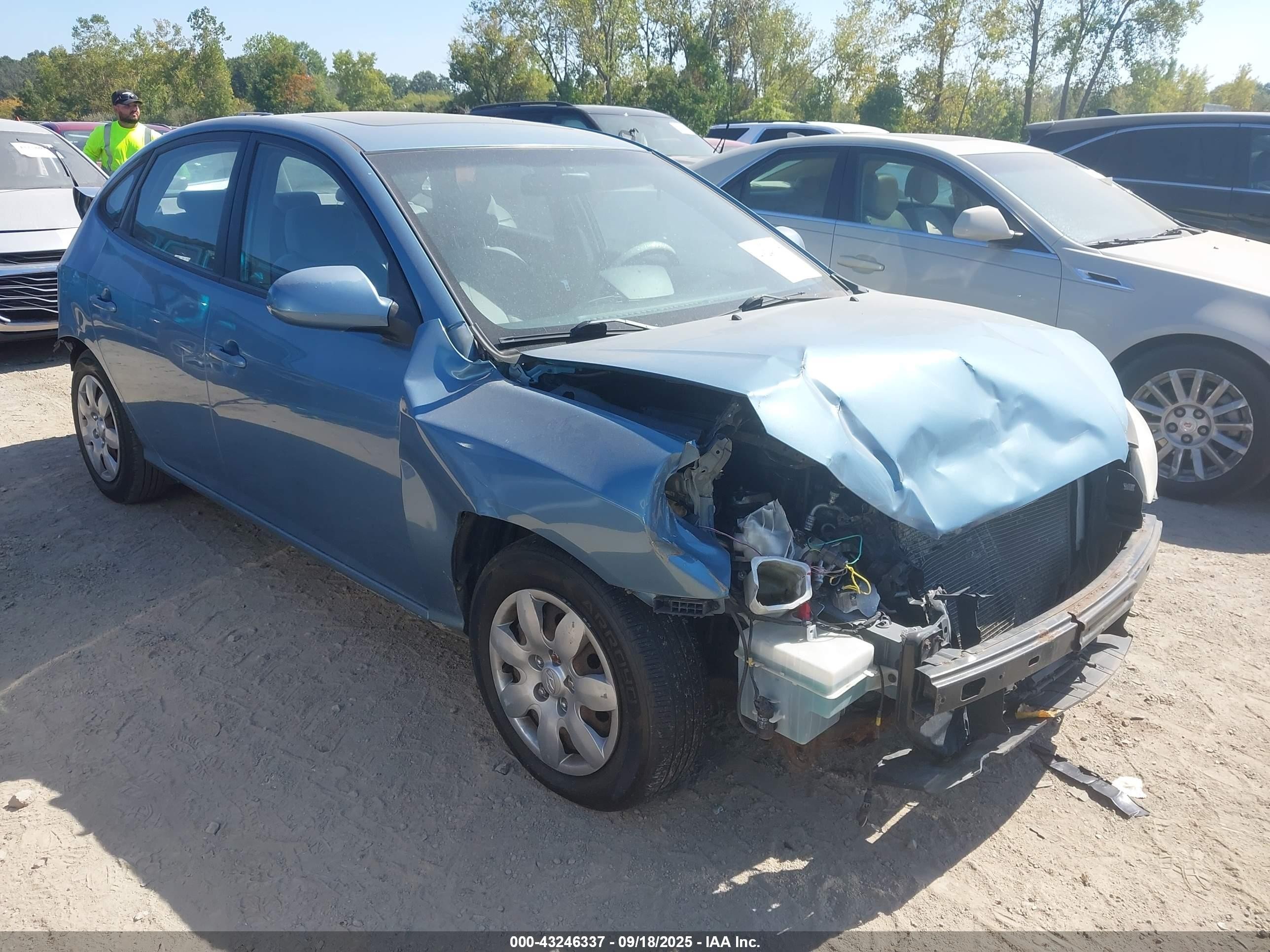 2007 Hyundai Elantra Gls/limited/se Blue vin: KMHDU46D07U164855