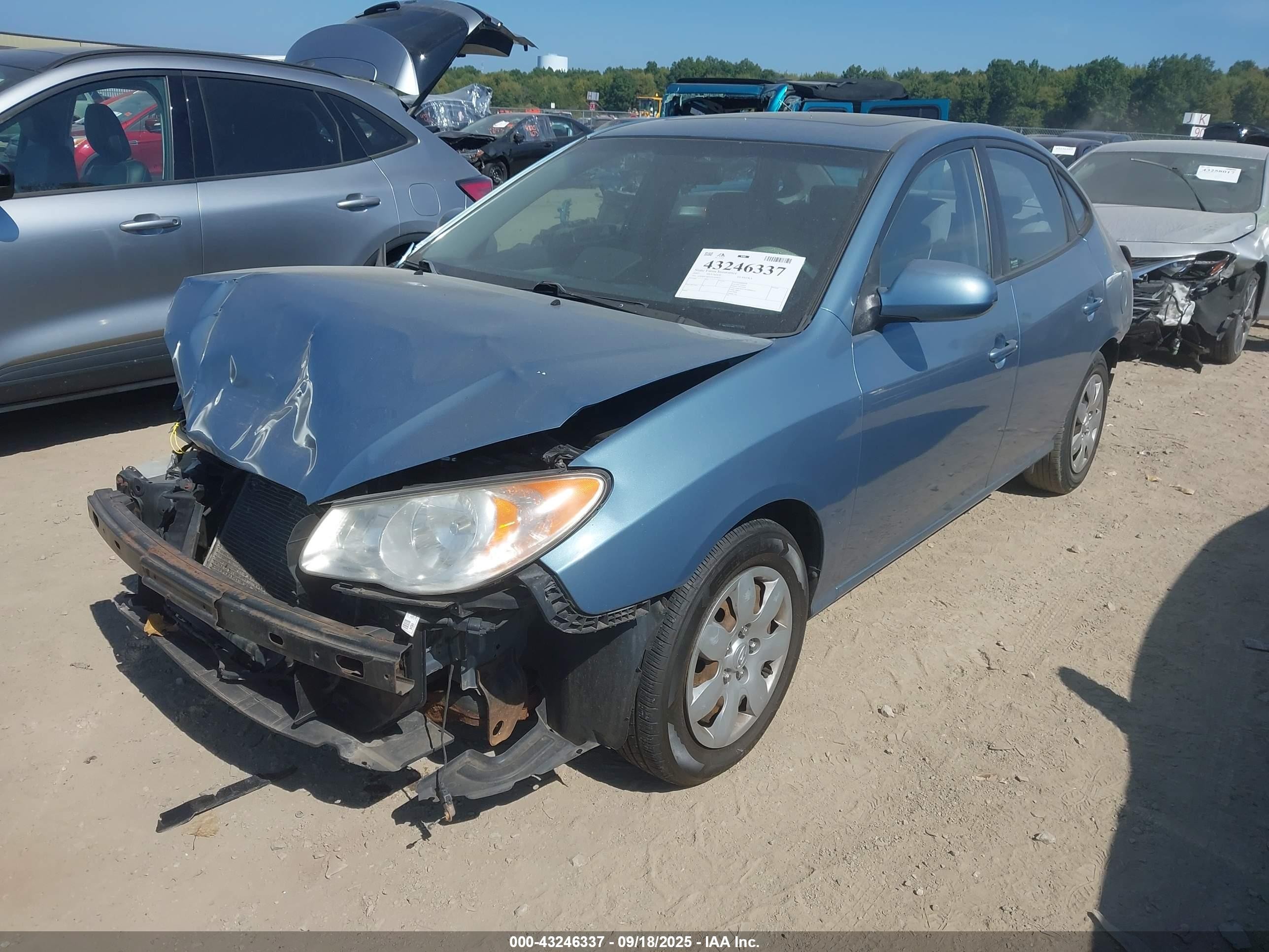 2007 Hyundai Elantra Gls/limited/se Blue vin: KMHDU46D07U164855