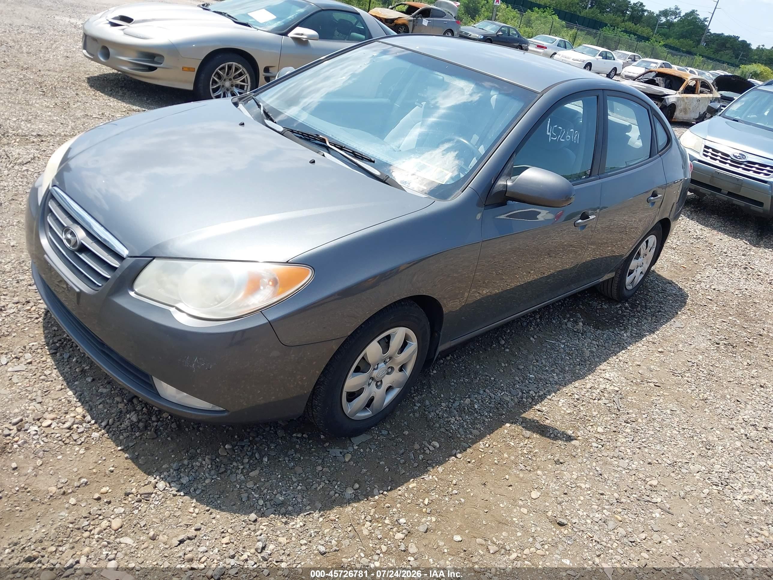2007 Hyundai Elantra Gls/ltd/se Gray vin: KMHDU46D07U198701