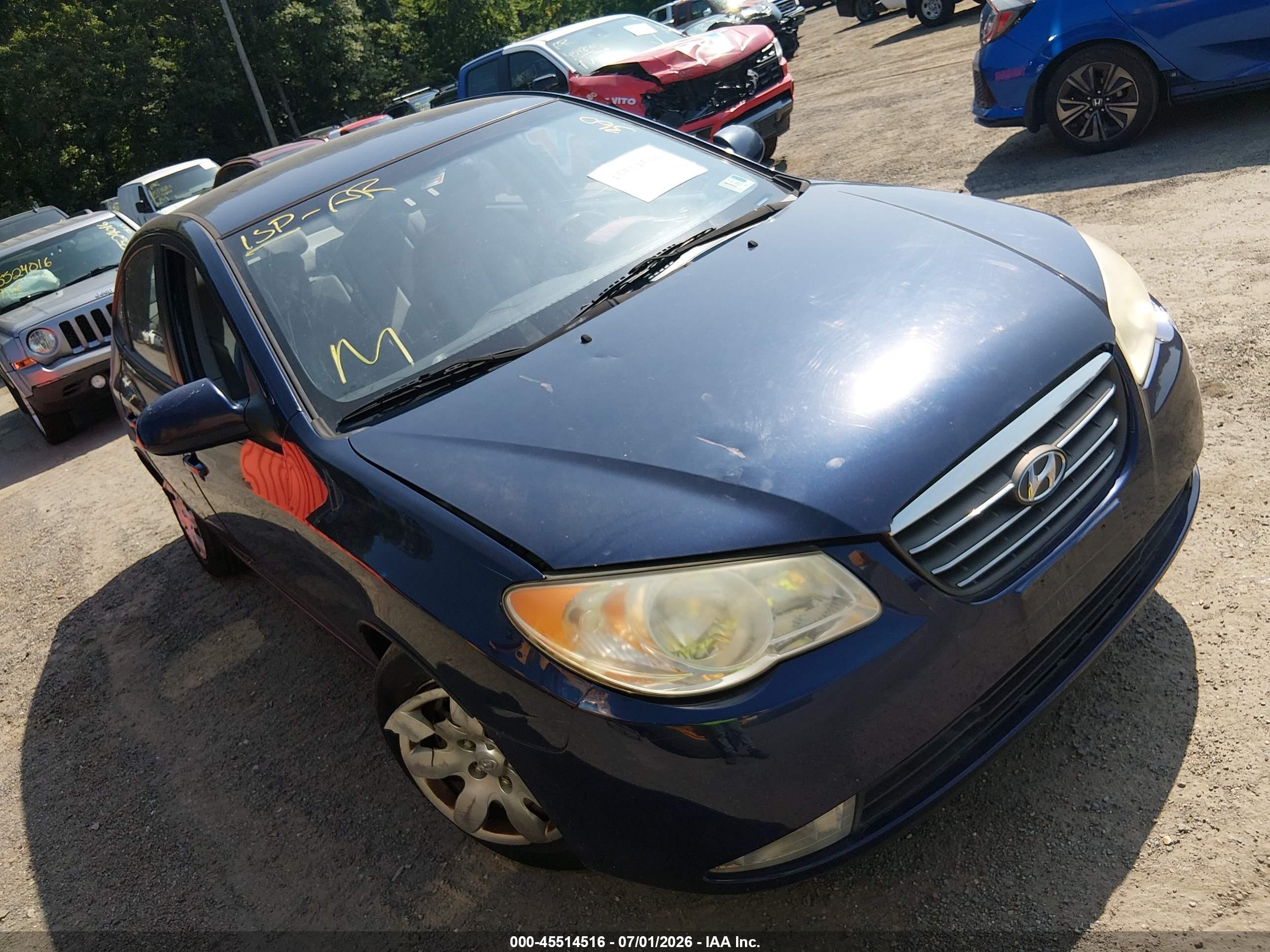 2007 Hyundai Elantra Gls/ltd/se Blue vin: KMHDU46D07U202455