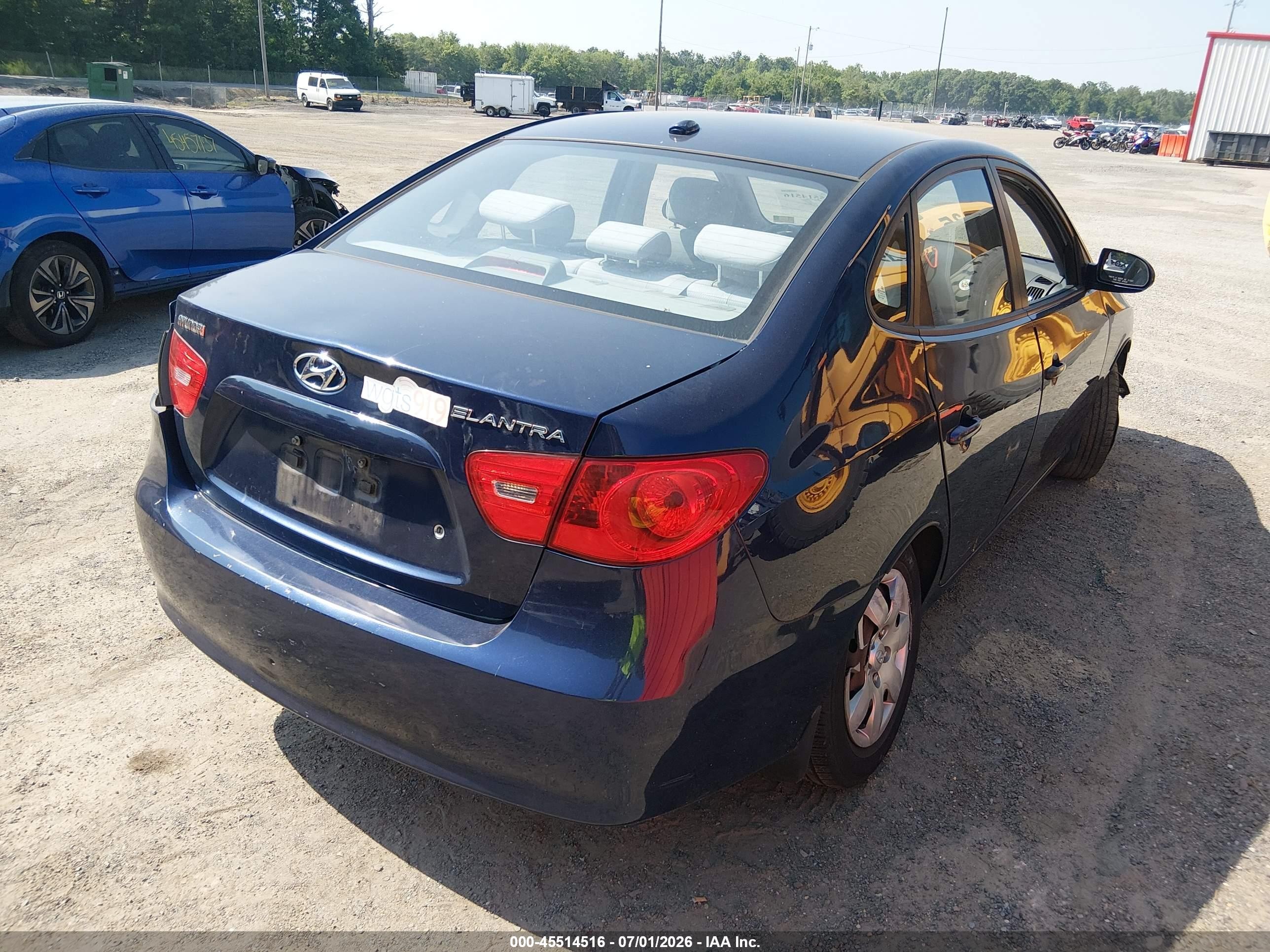 2007 Hyundai Elantra Gls/ltd/se Blue vin: KMHDU46D07U202455