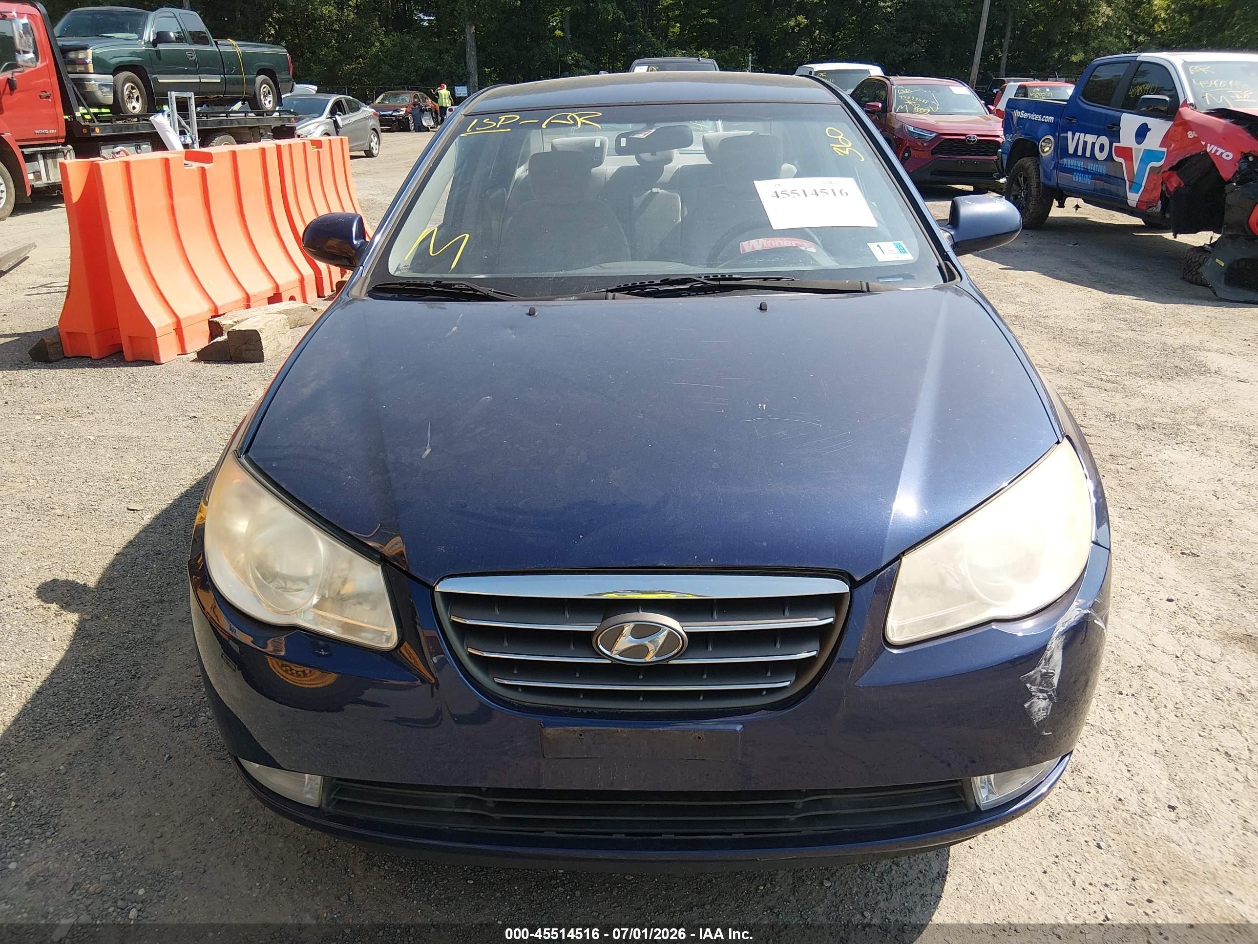 2007 Hyundai Elantra Gls/ltd/se Blue vin: KMHDU46D07U202455