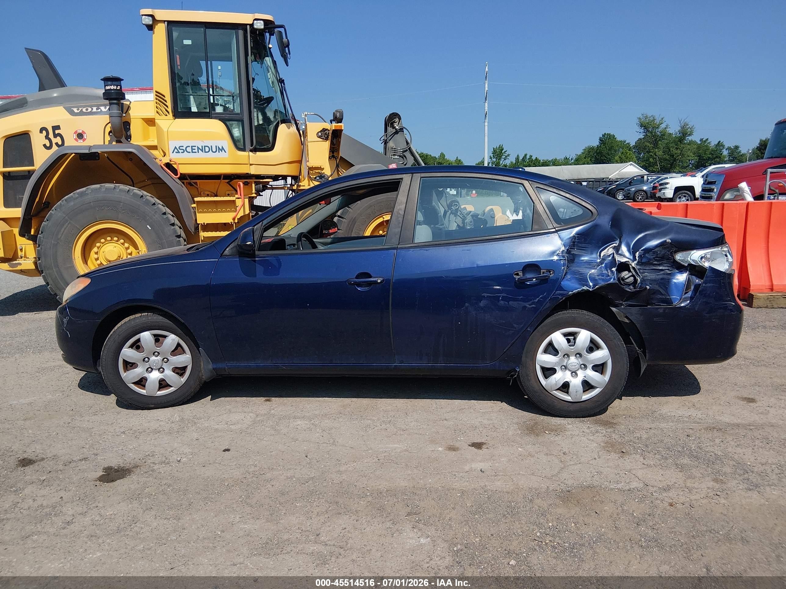 2007 Hyundai Elantra Gls/ltd/se Blue vin: KMHDU46D07U202455