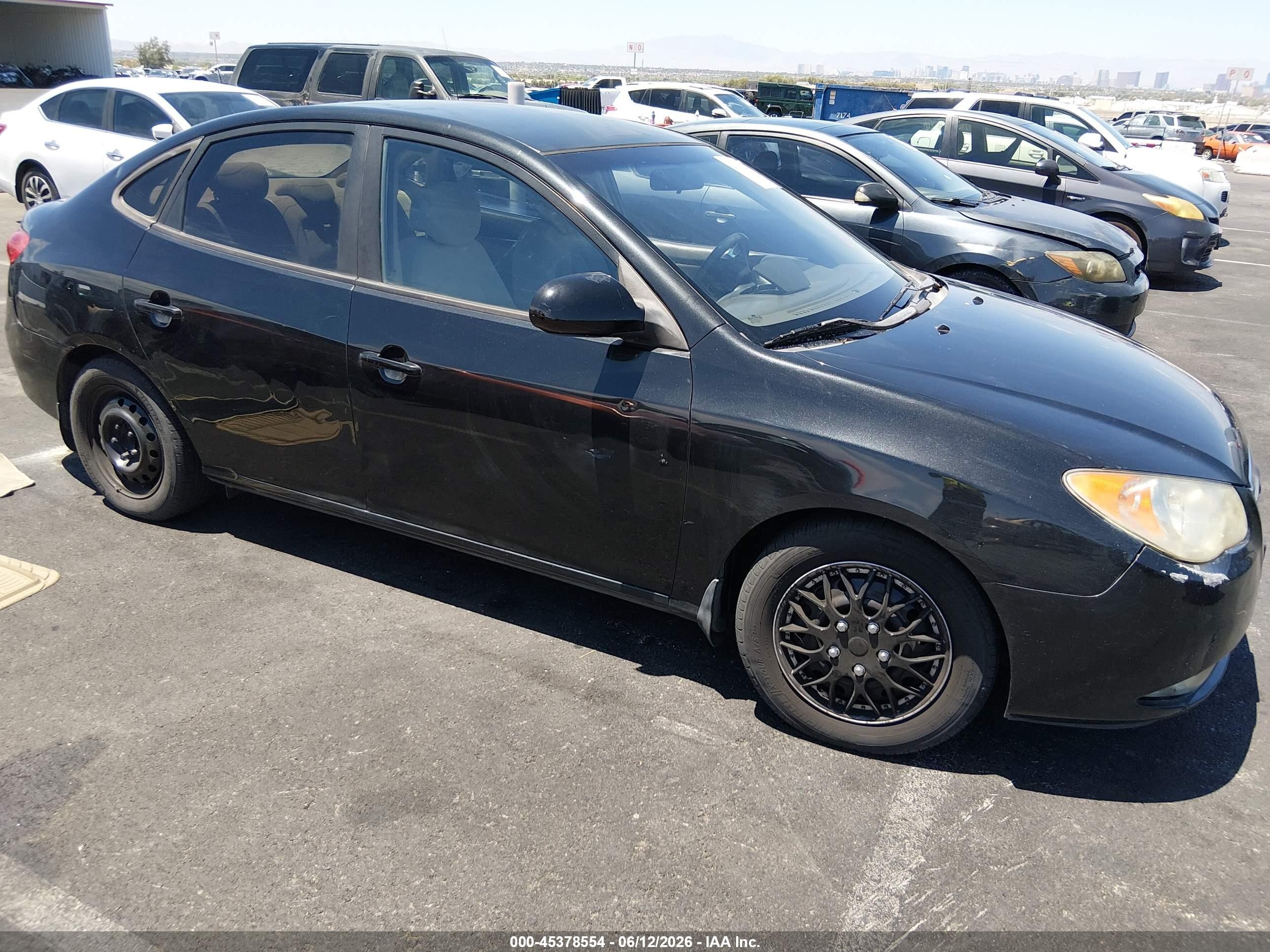 2008 Hyundai Elantra Gls/se Black vin: KMHDU46D08U293292