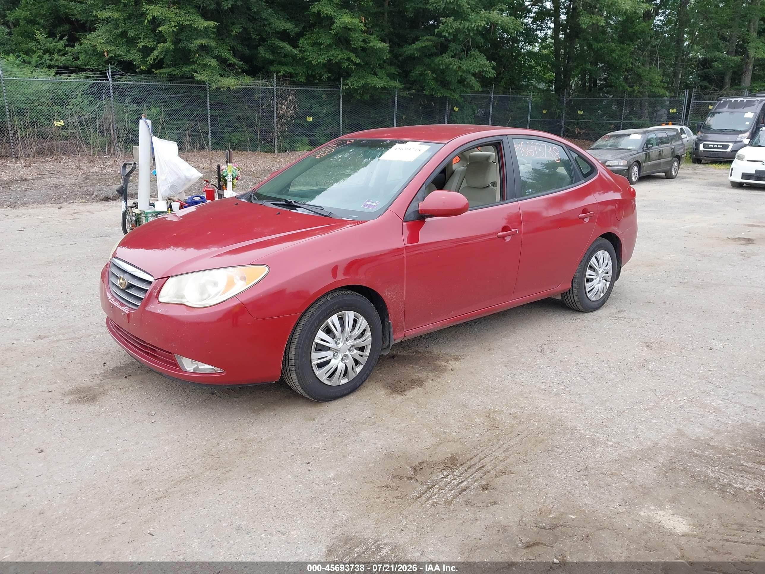 2008 Hyundai Elantra Gls/se Maroon vin: KMHDU46D08U454319