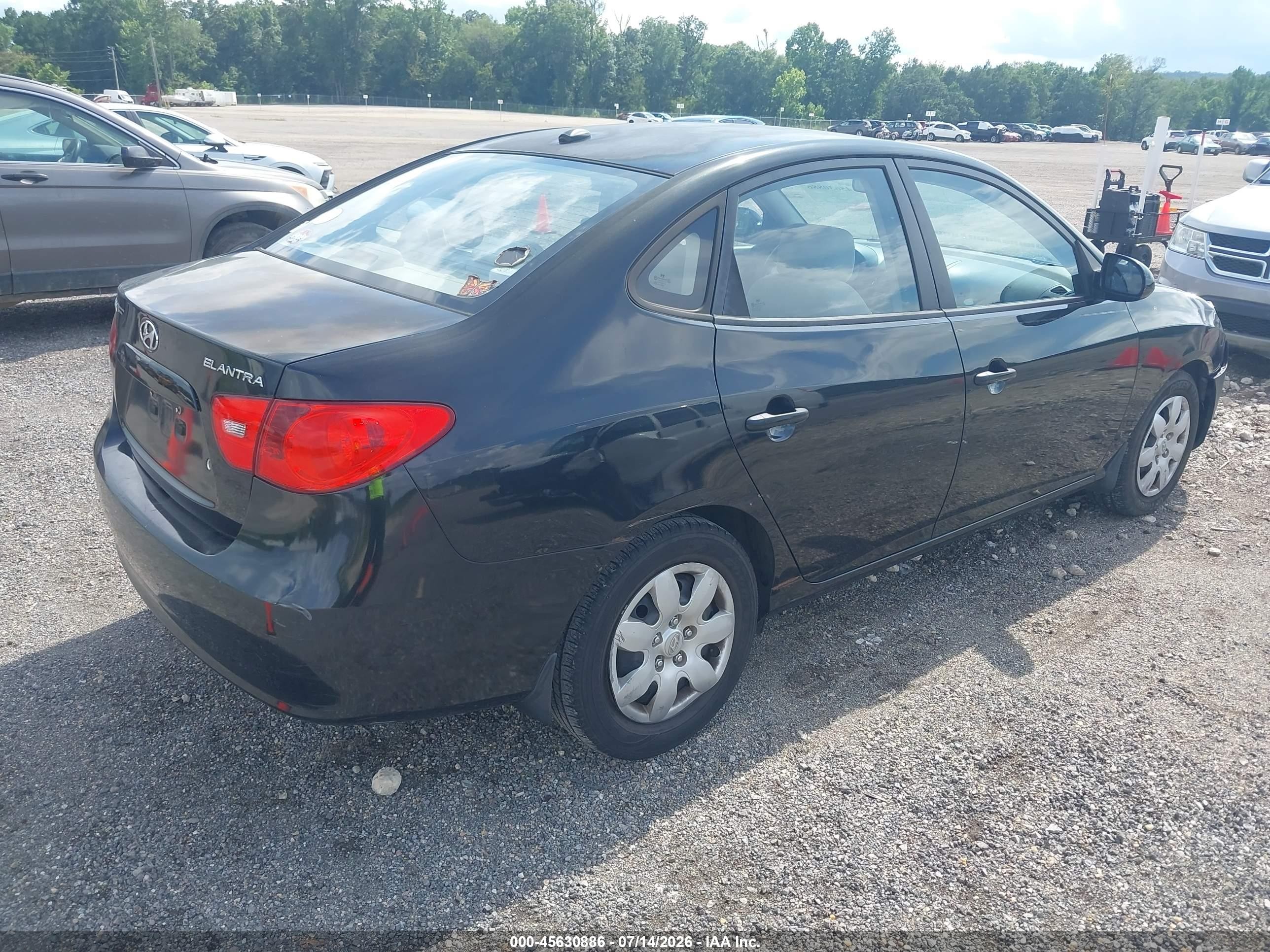 2008 Hyundai Elantra Gls/se Black vin: KMHDU46D08U481777