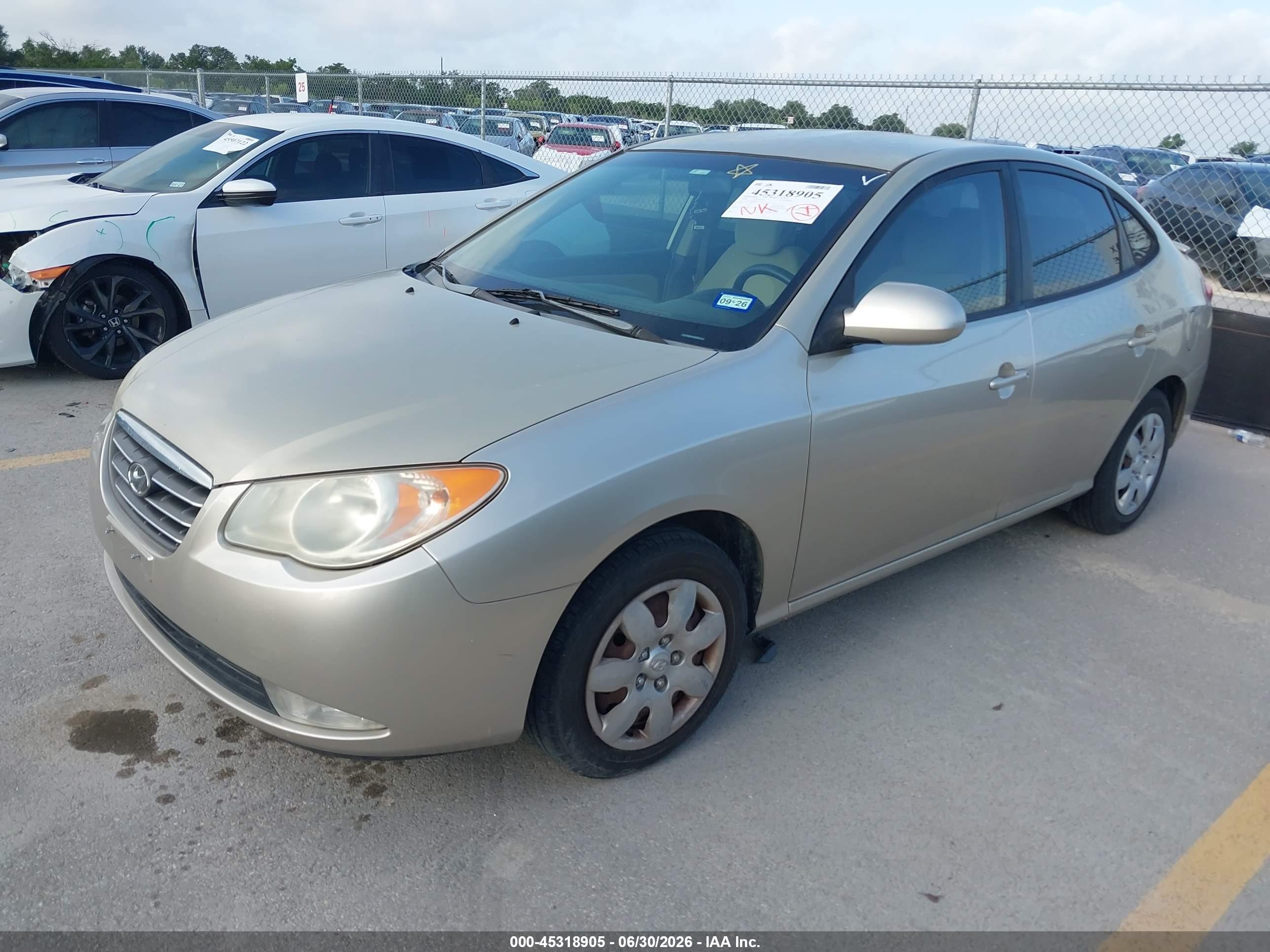 2008 Hyundai Elantra Gls/se Beige vin: KMHDU46D08U531917