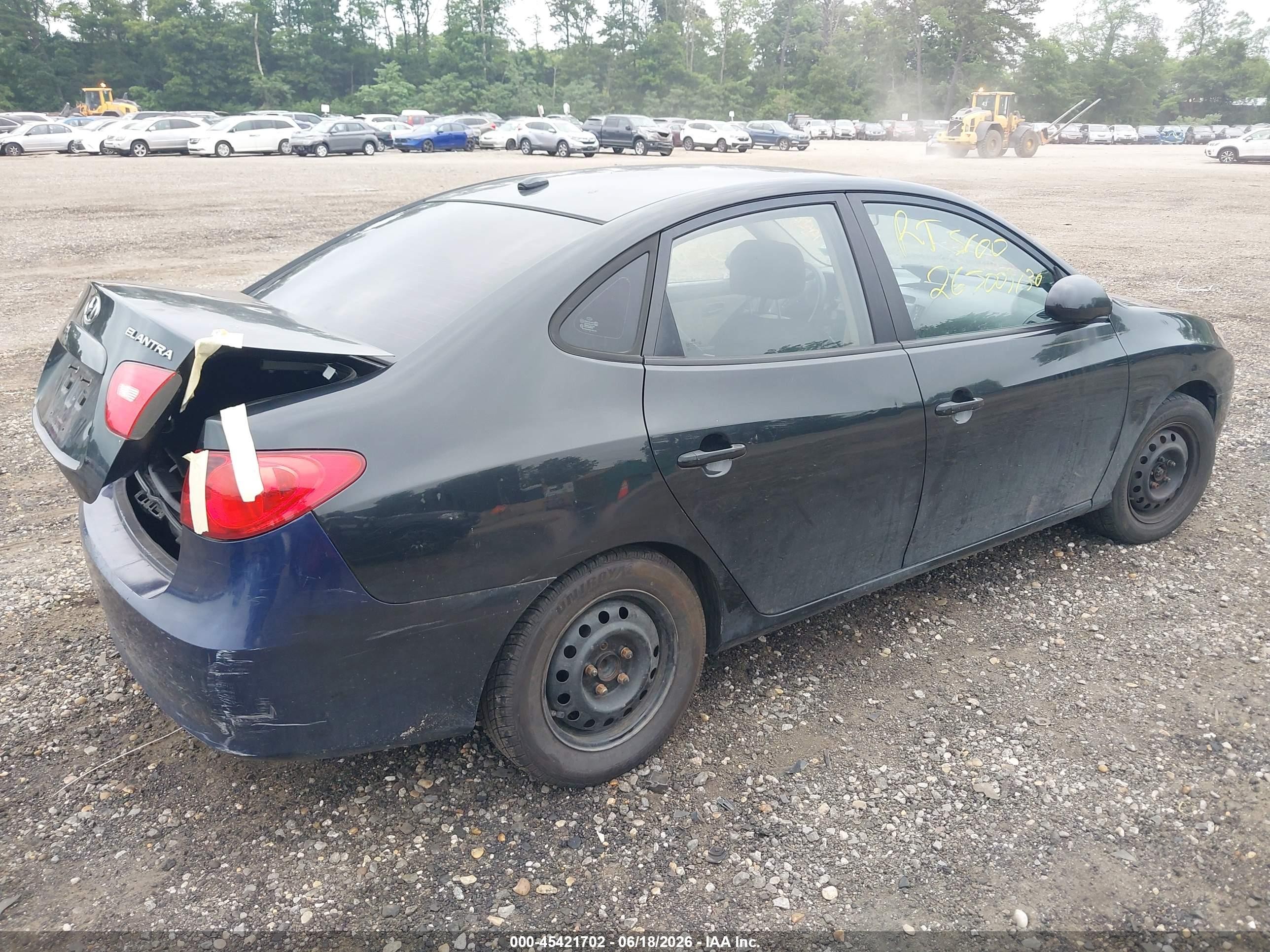 2008 Hyundai Elantra Gls/se Black vin: KMHDU46D08U559586