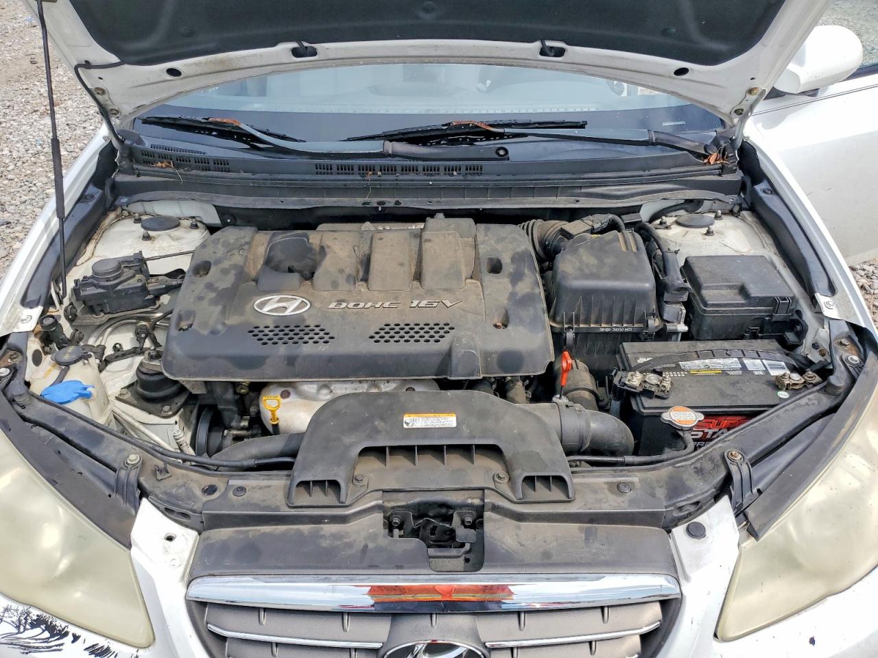 2007 Hyundai Elantra Gls White vin: KMHDU46D17U190932