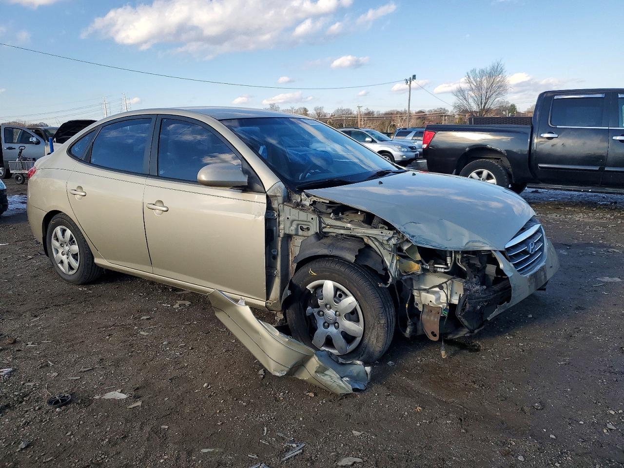 2007 Hyundai Elantra Gls Beige vin: KMHDU46D17U241572