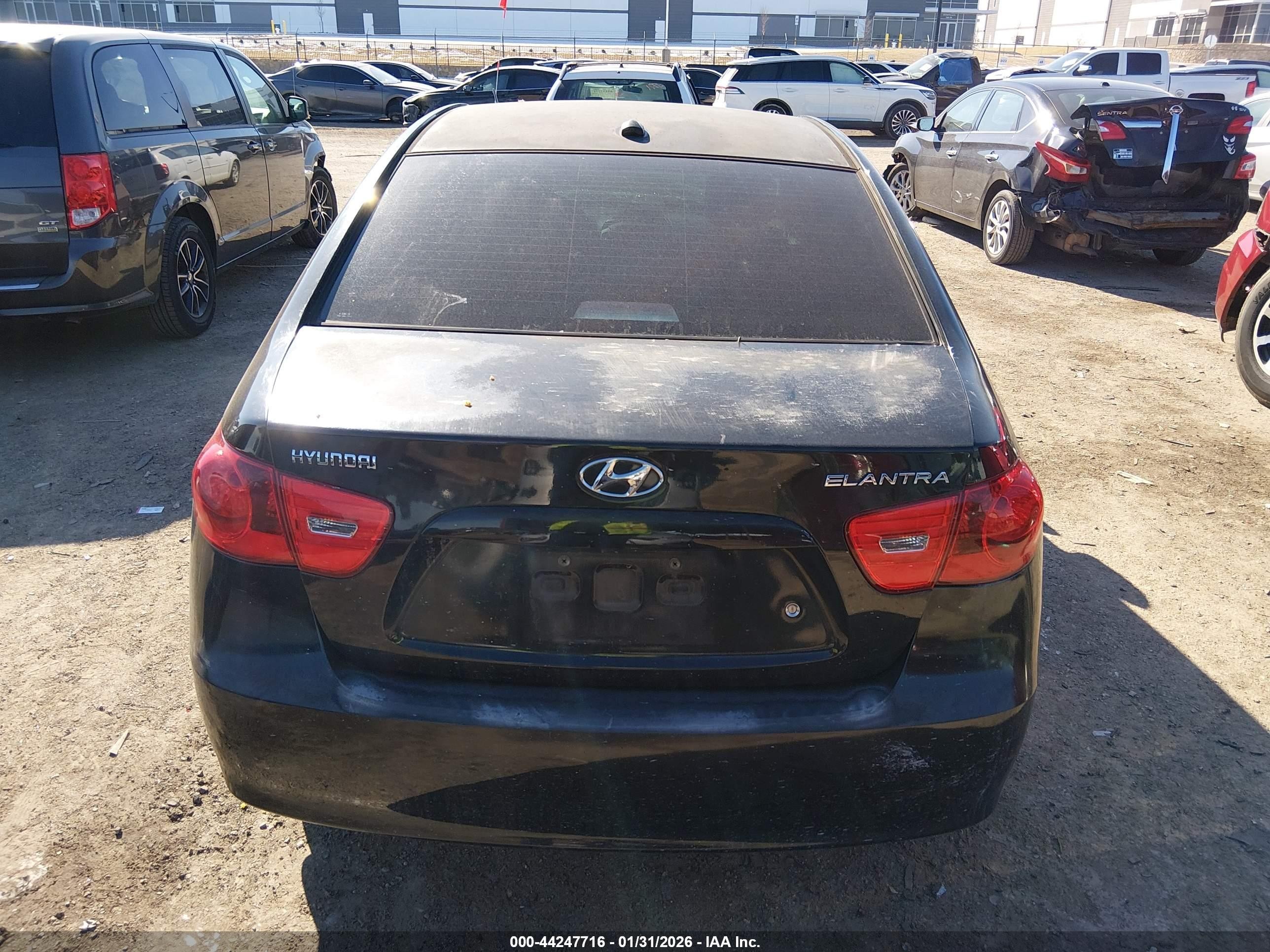 2007 Hyundai Elantra Gls/limited/se Черный vin: KMHDU46D17U247307