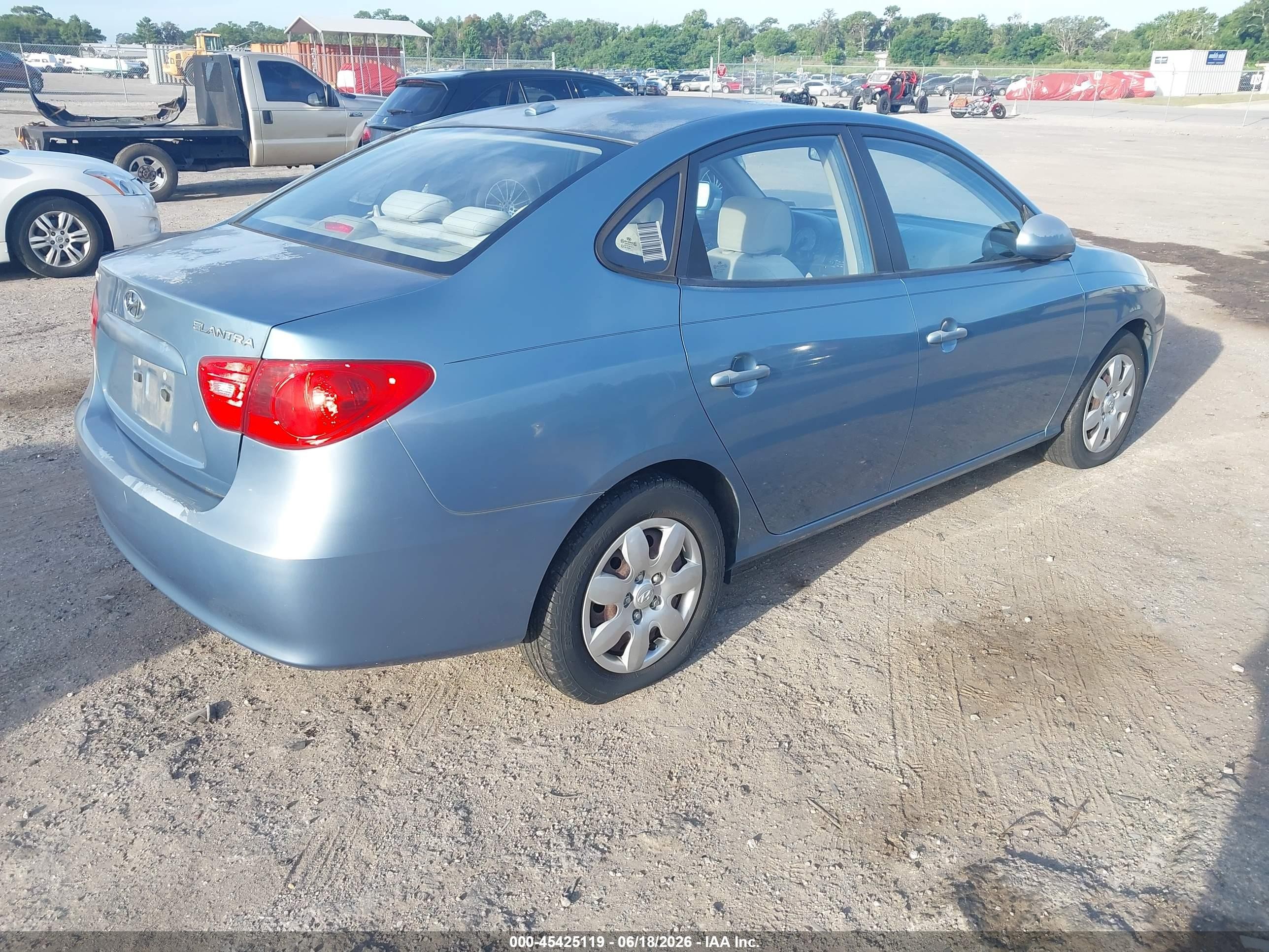 2007 Hyundai Elantra Gls/ltd/se Light Blue vin: KMHDU46D17U260249