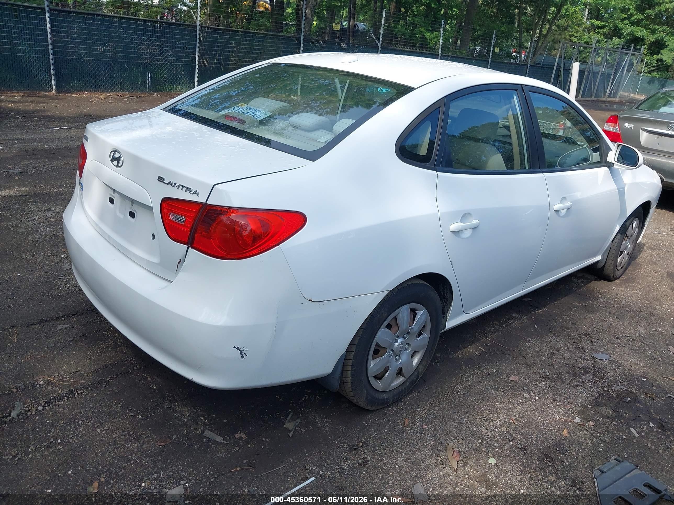 2008 Hyundai Elantra Gls/se White vin: KMHDU46D18U317258