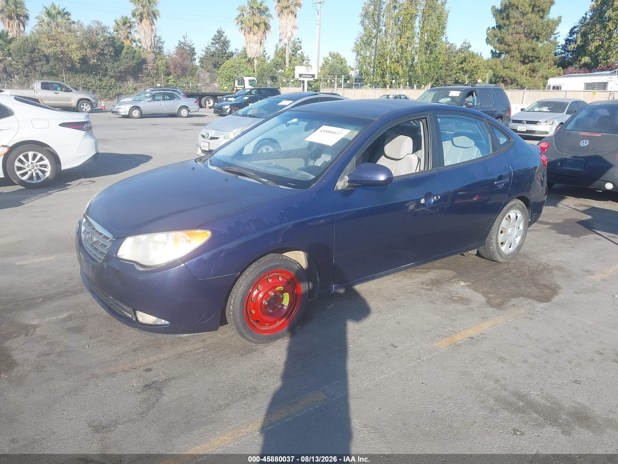 2008 Hyundai Elantra Gls/se Blue vin: KMHDU46D18U358084
