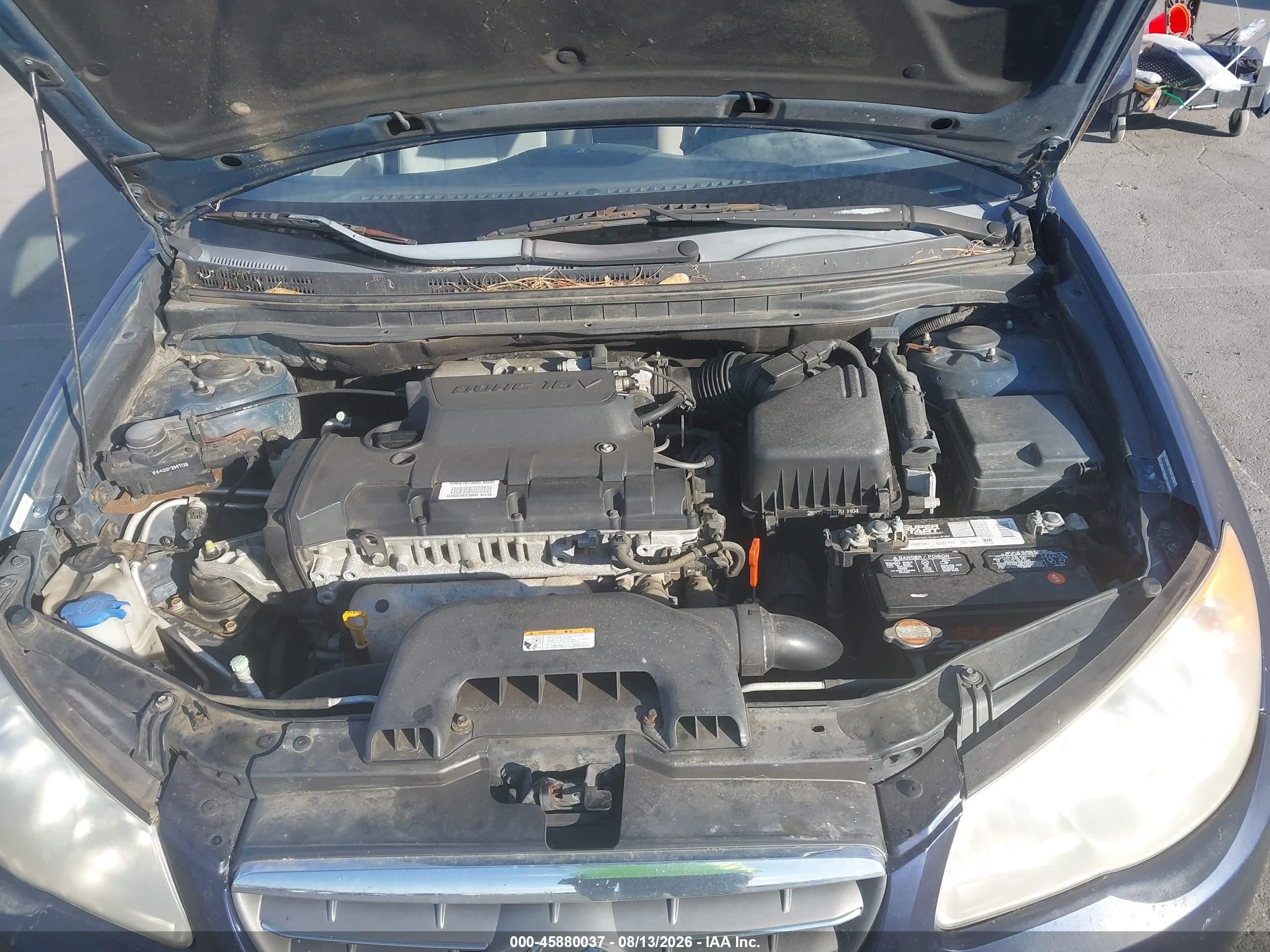 2008 Hyundai Elantra Gls/se Blue vin: KMHDU46D18U358084