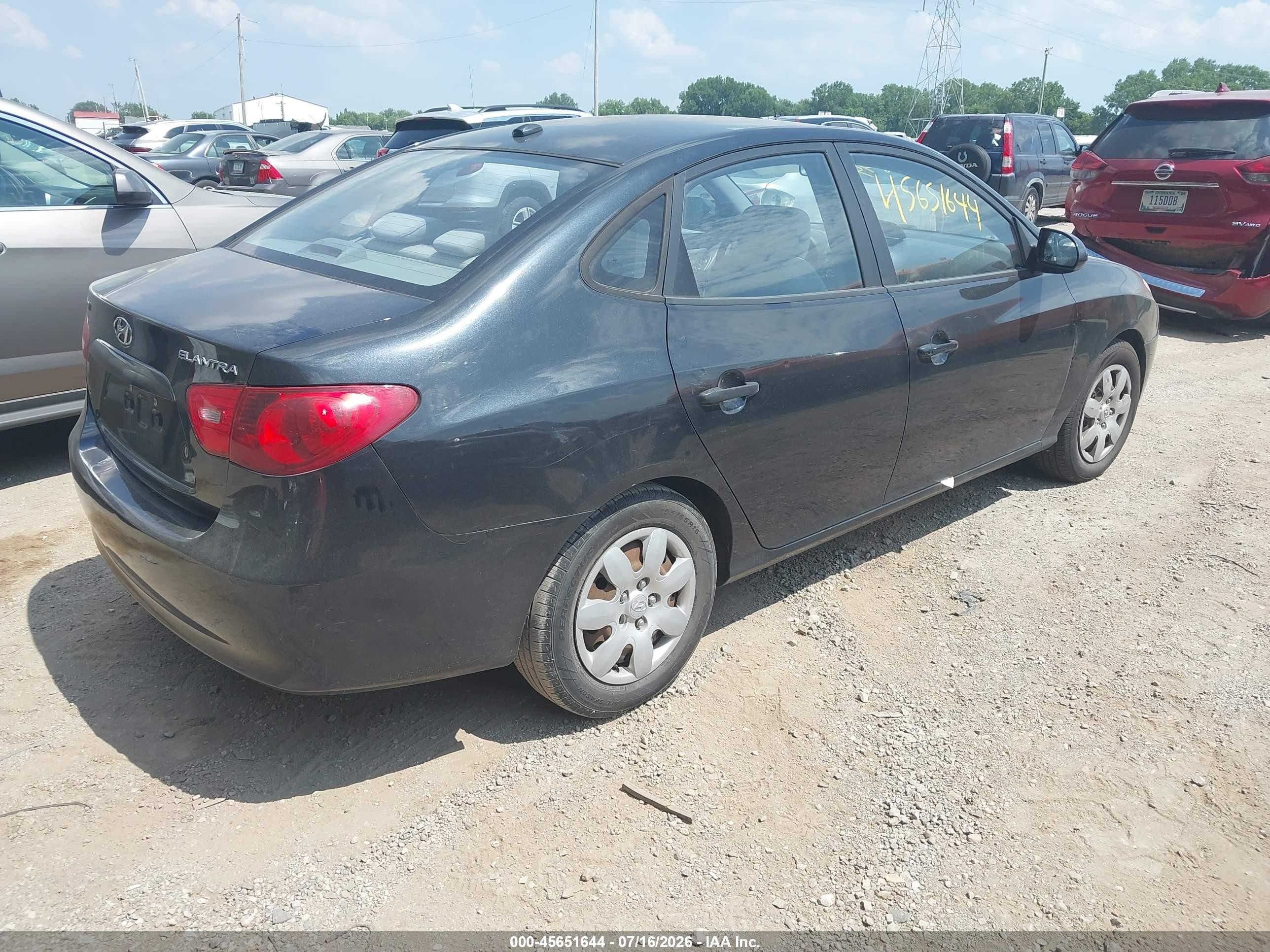 2008 Hyundai Elantra Gls/se Черный vin: KMHDU46D18U484168