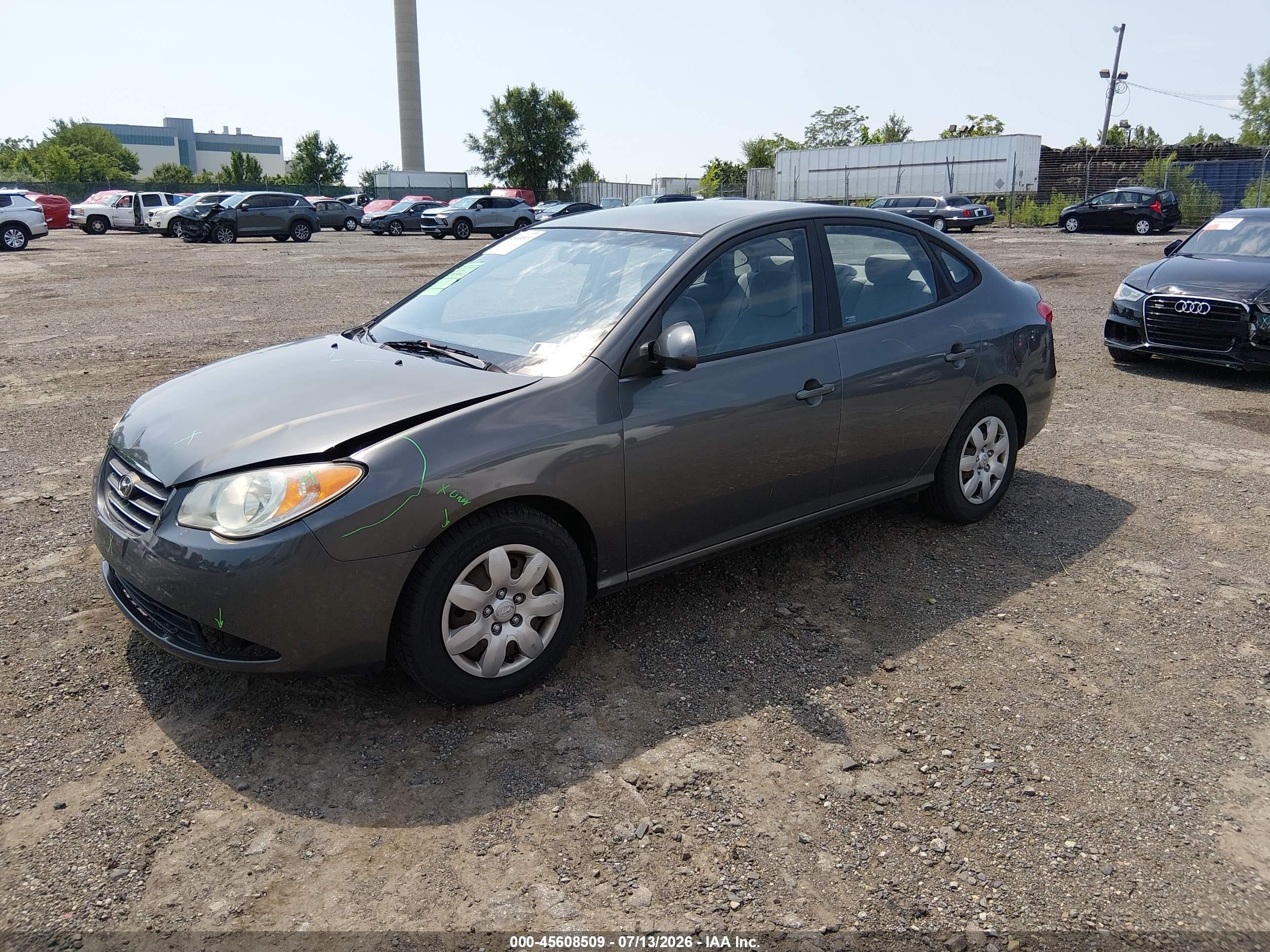 2008 Hyundai Elantra Gls/se Gray vin: KMHDU46D18U519856