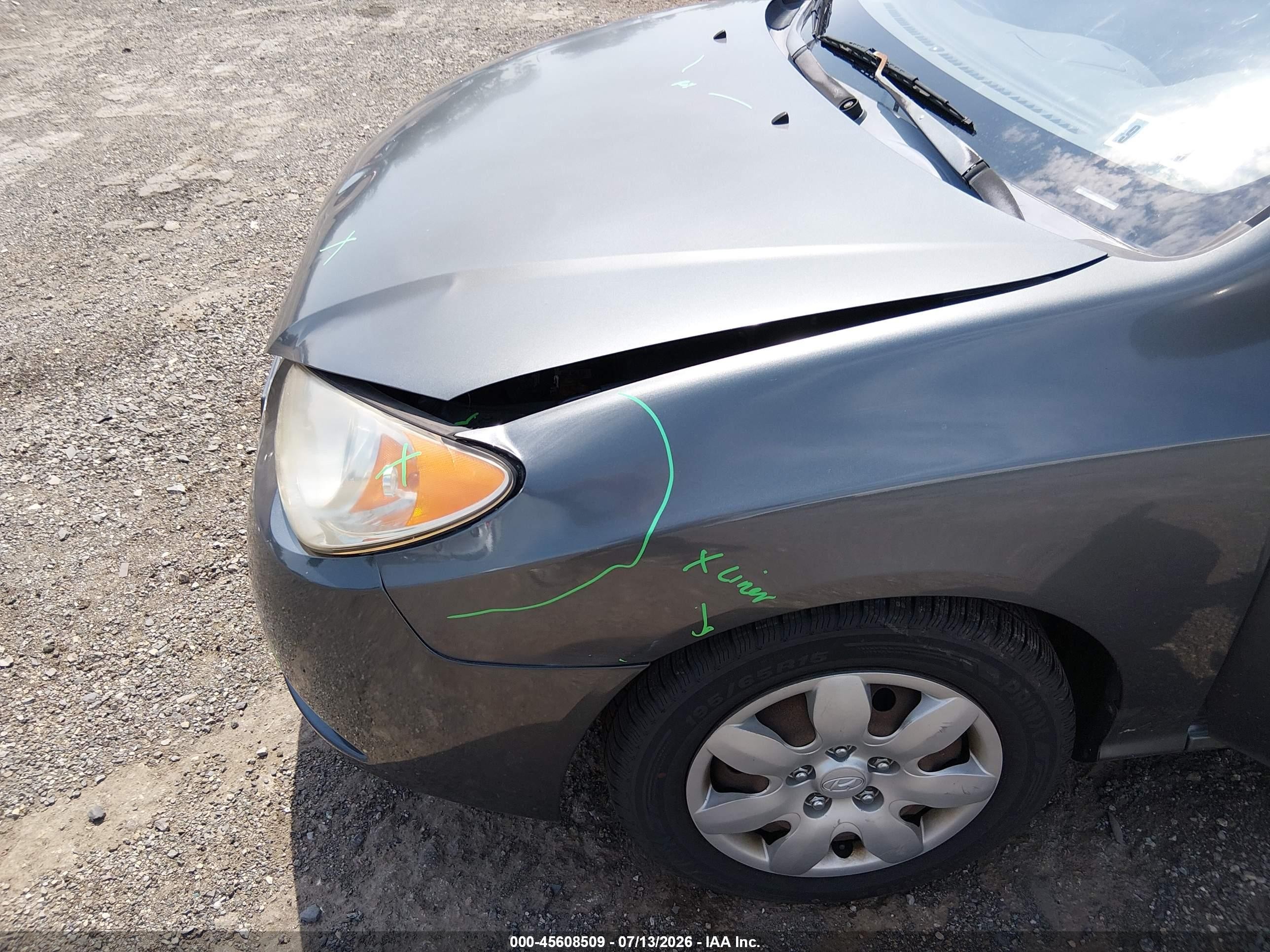 2008 Hyundai Elantra Gls/se Gray vin: KMHDU46D18U519856