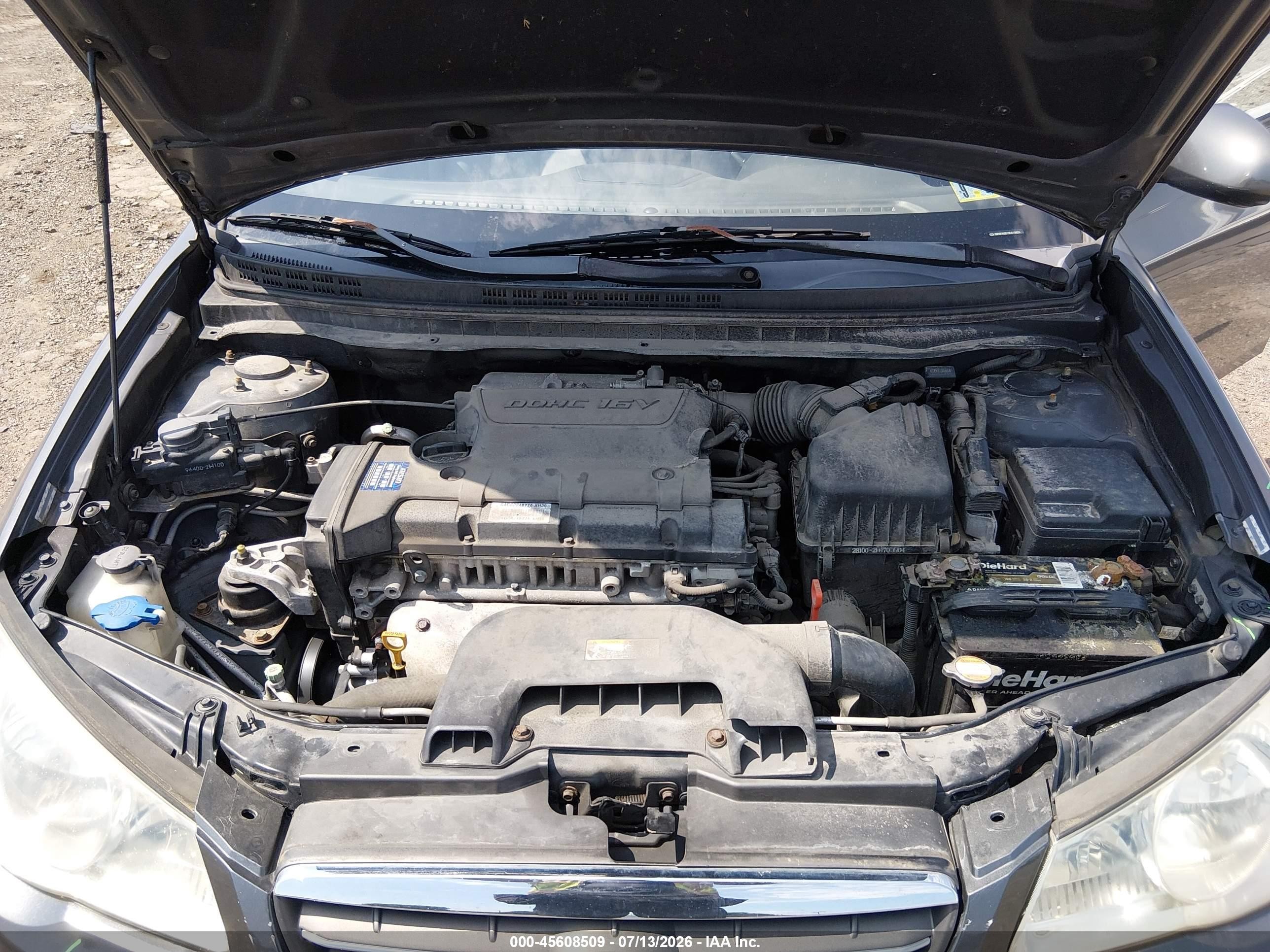 2008 Hyundai Elantra Gls/se Gray vin: KMHDU46D18U519856