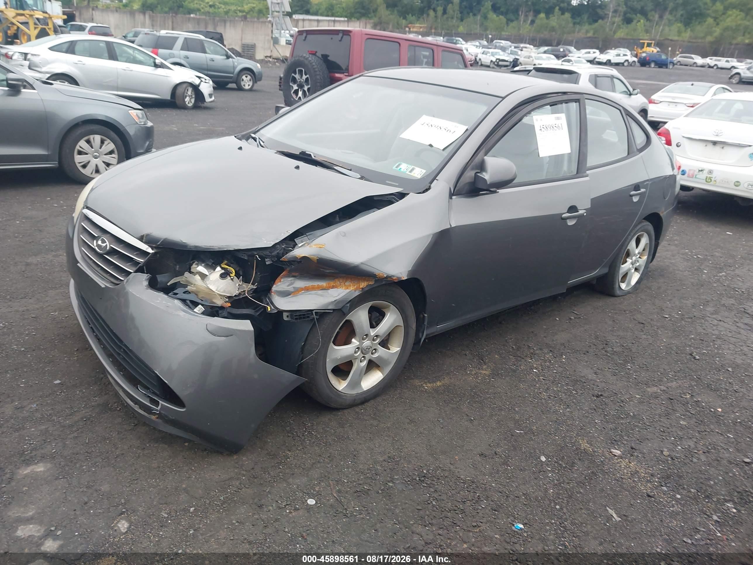 2008 Hyundai Elantra Gls/se Gray vin: KMHDU46D18U521137