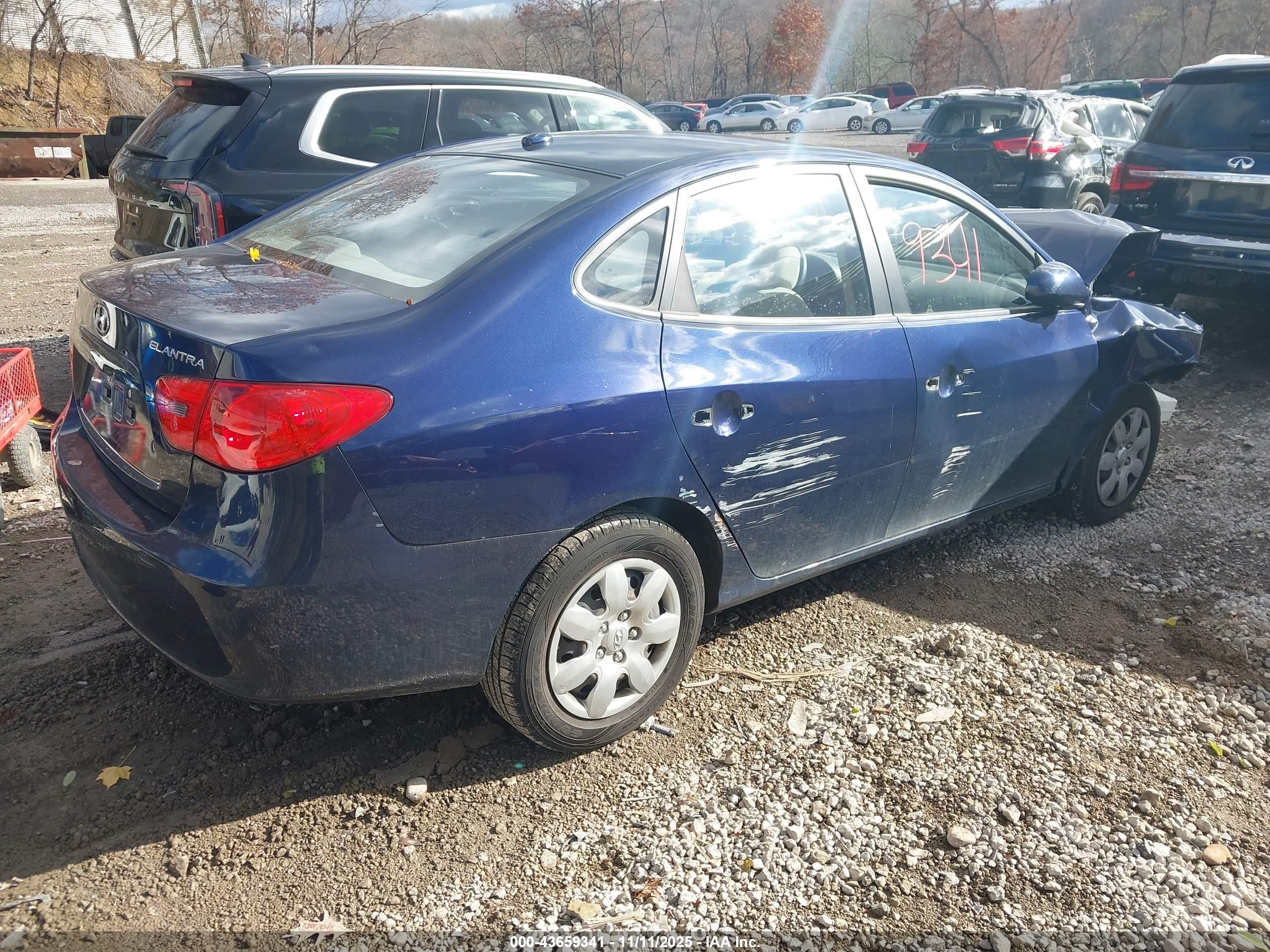 2008 Hyundai Elantra Gls/se Navy vin: KMHDU46D18U585985