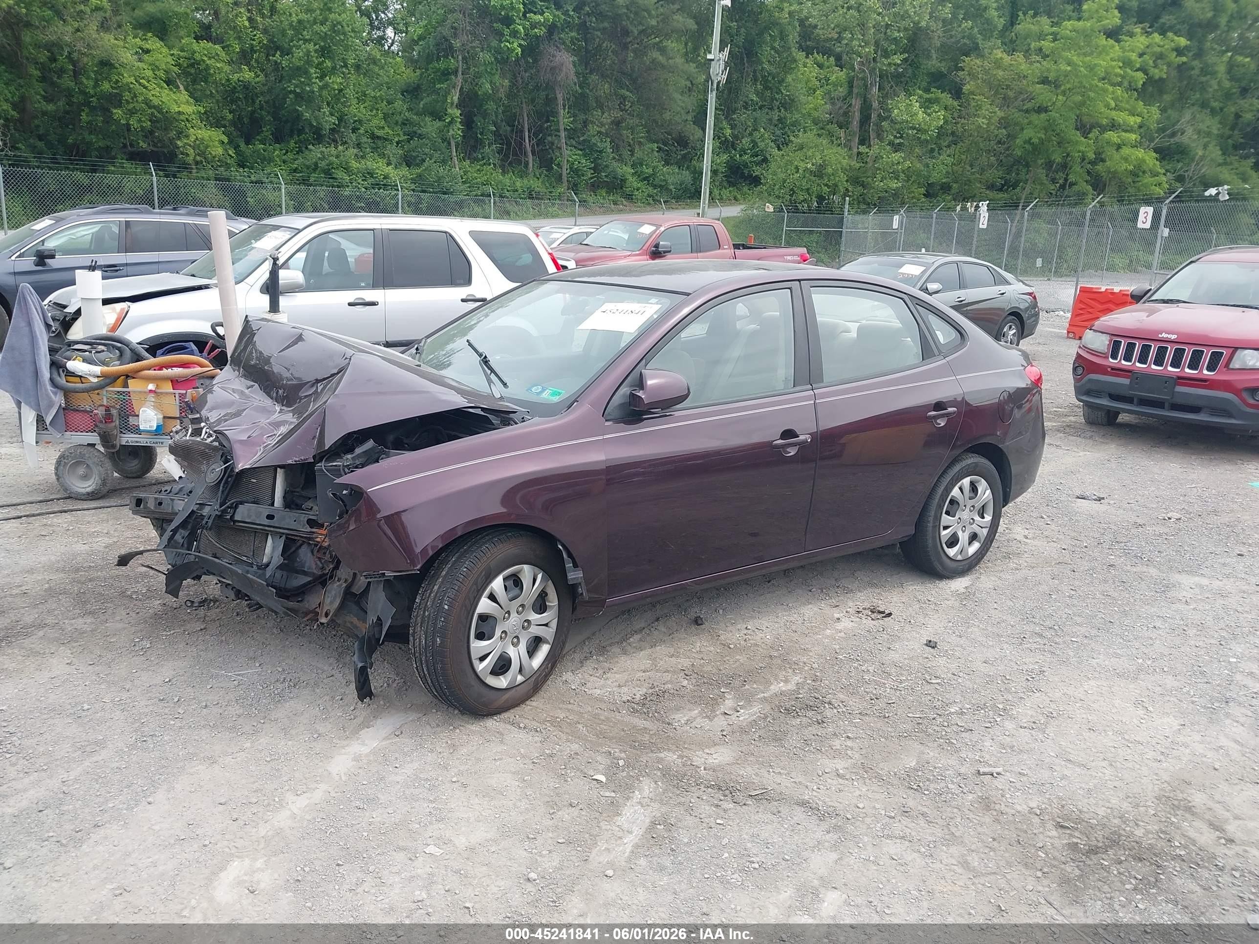 2009 Hyundai Elantra Gls Maroon vin: KMHDU46D19U756204