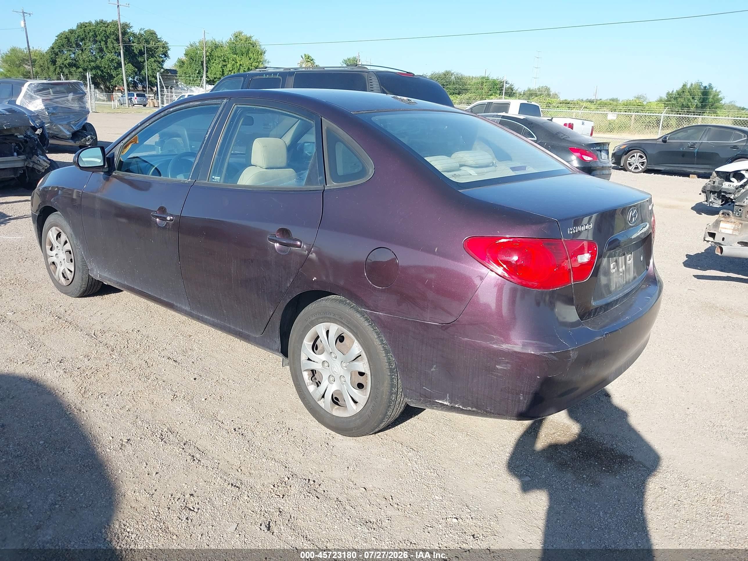 2009 Hyundai Elantra Gls Purple vin: KMHDU46D19U757370