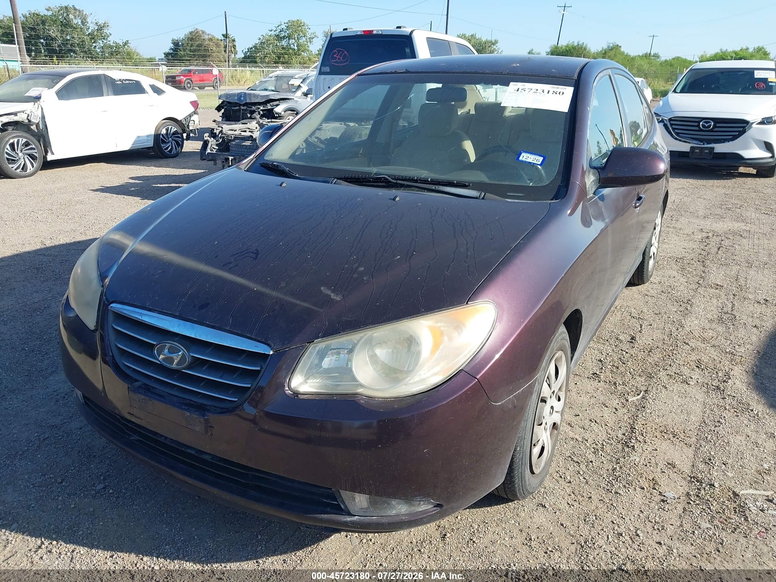 2009 Hyundai Elantra Gls Purple vin: KMHDU46D19U757370