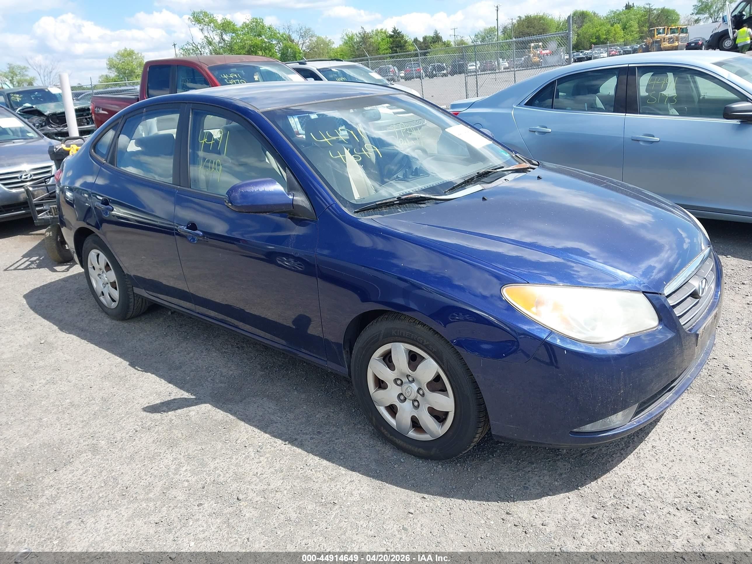 2007 Hyundai Elantra Gls/limited/se Синий vin: KMHDU46D27U025813