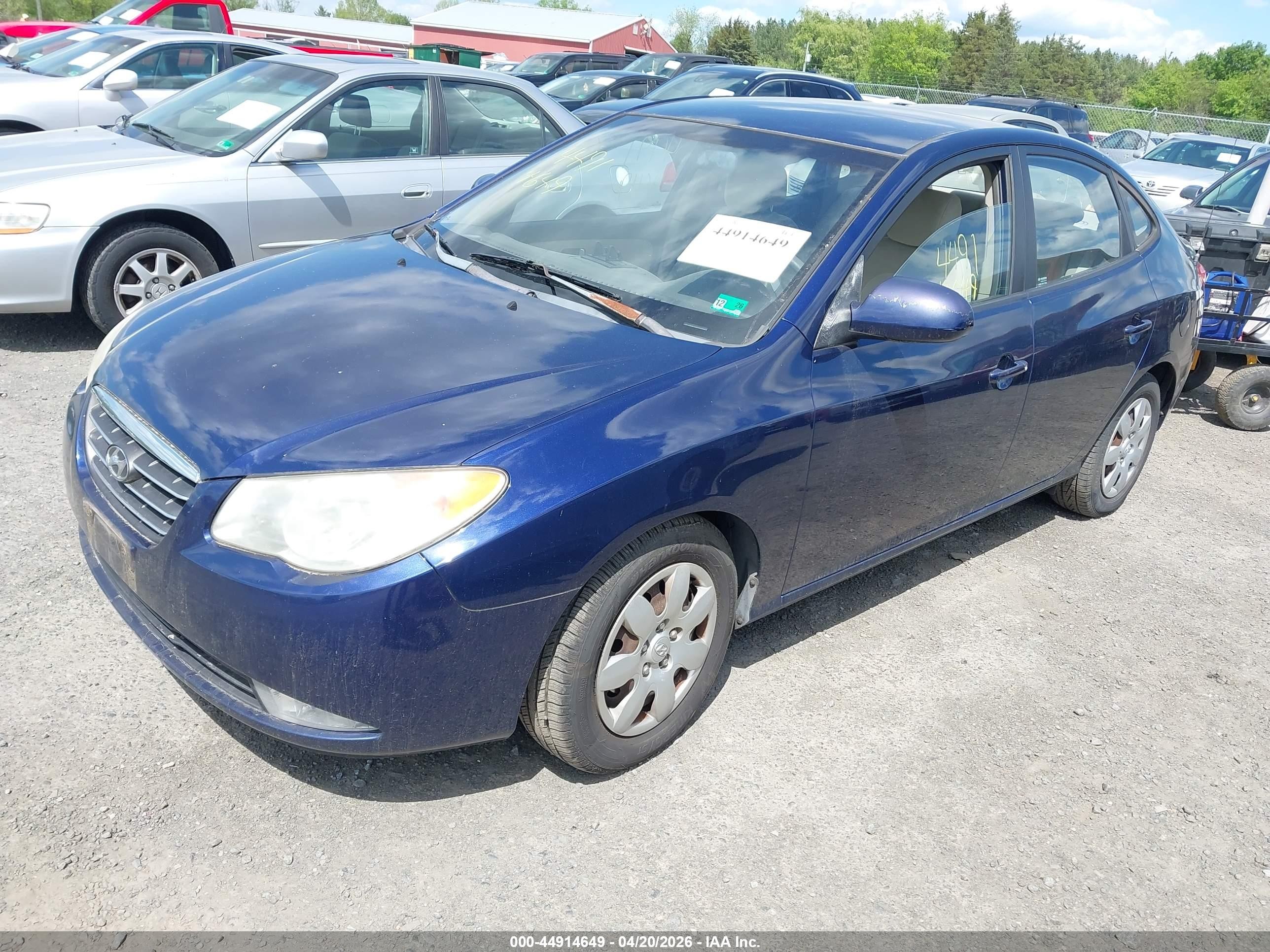 2007 Hyundai Elantra Gls/limited/se Blue vin: KMHDU46D27U025813