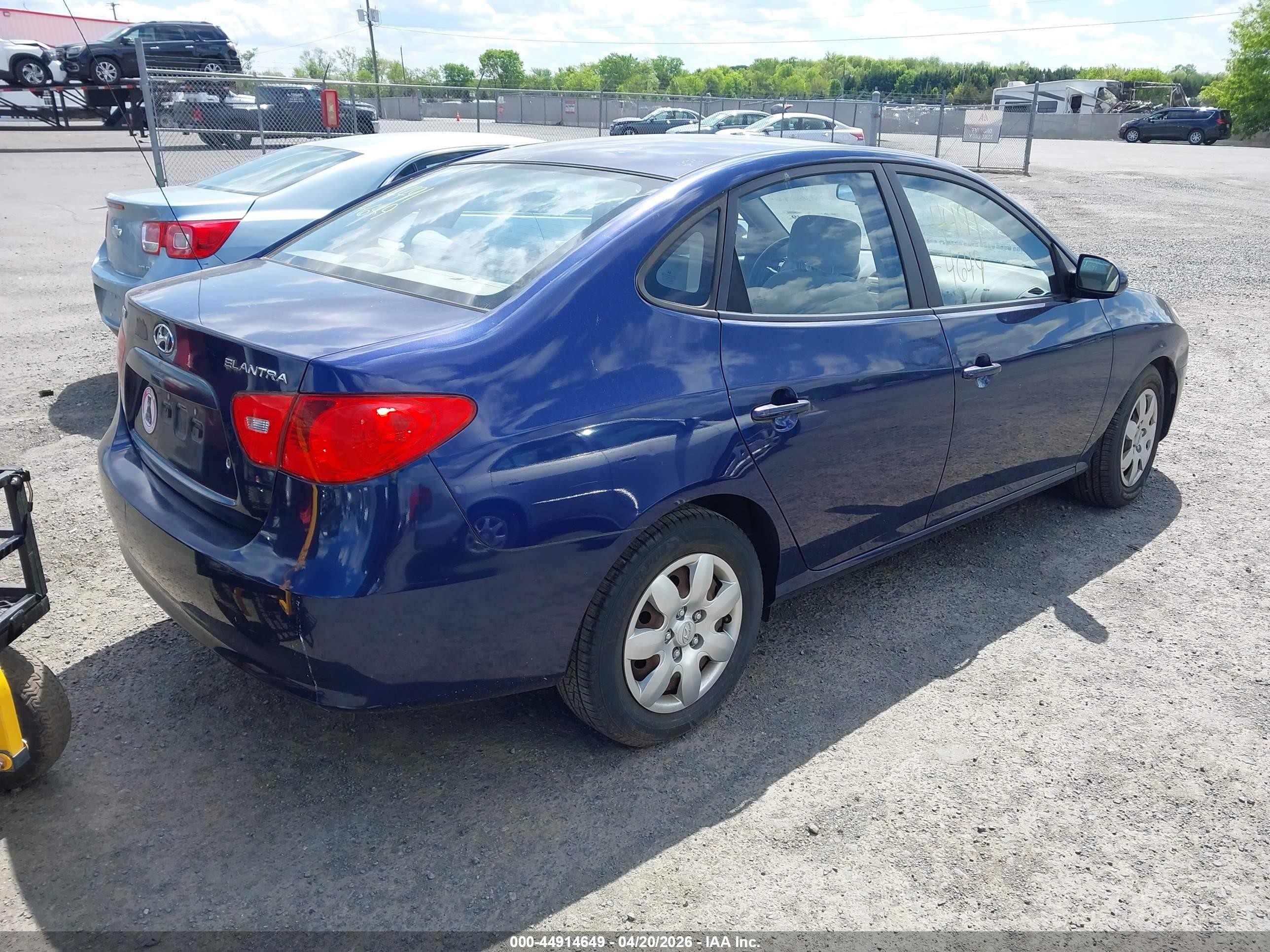 2007 Hyundai Elantra Gls/limited/se Blue vin: KMHDU46D27U025813