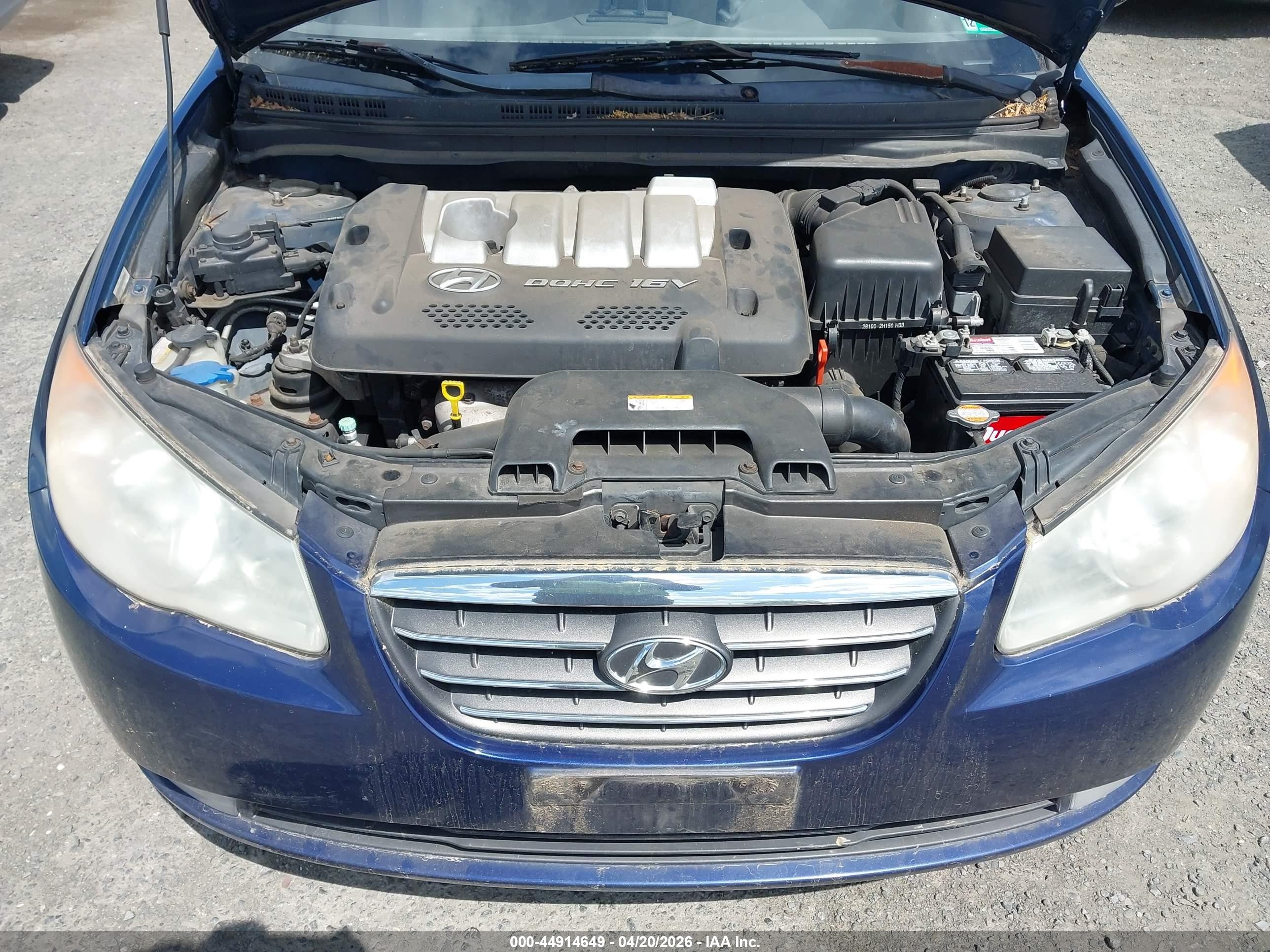2007 Hyundai Elantra Gls/limited/se Blue vin: KMHDU46D27U025813
