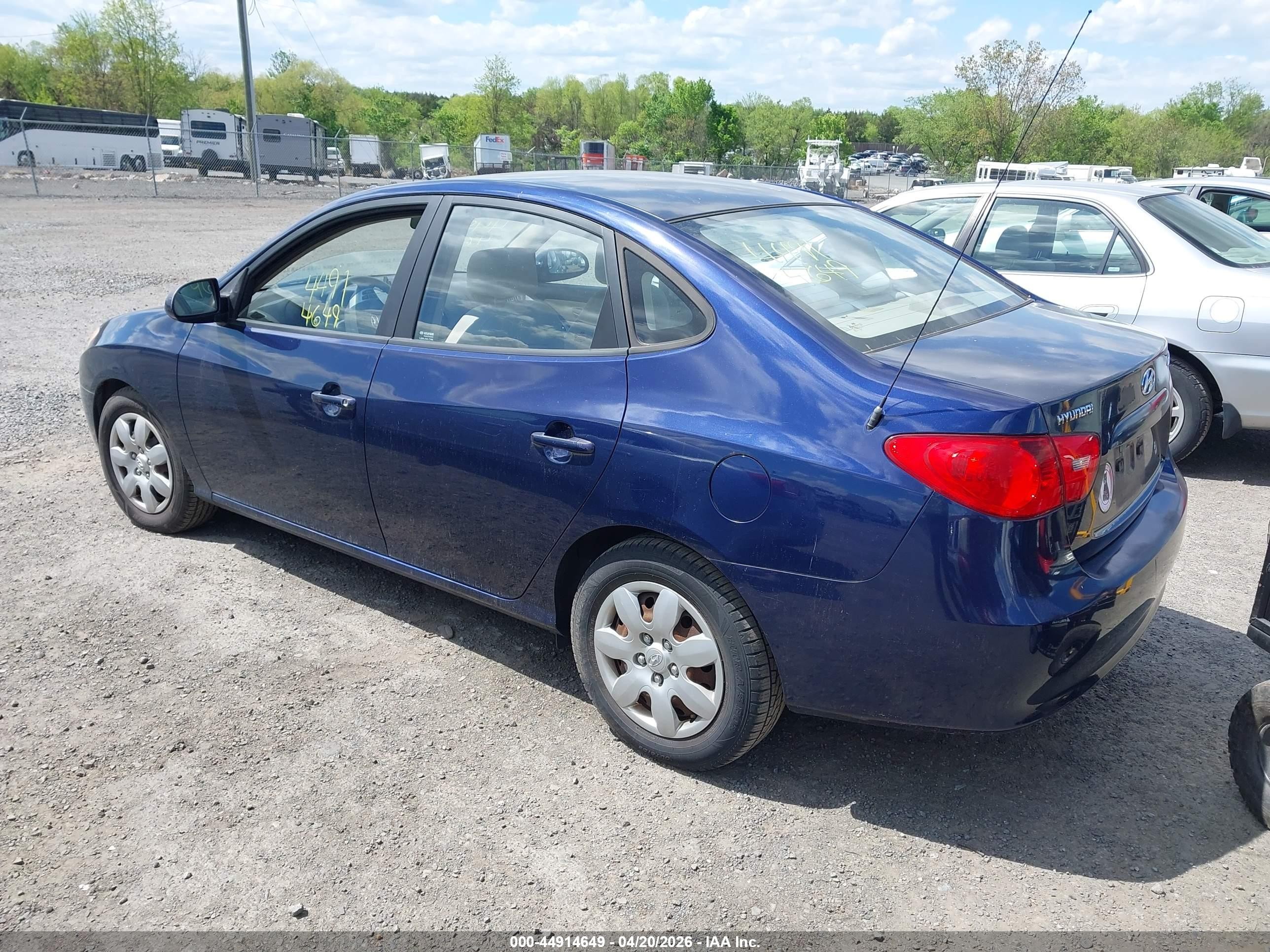 2007 Hyundai Elantra Gls/limited/se Blue vin: KMHDU46D27U025813