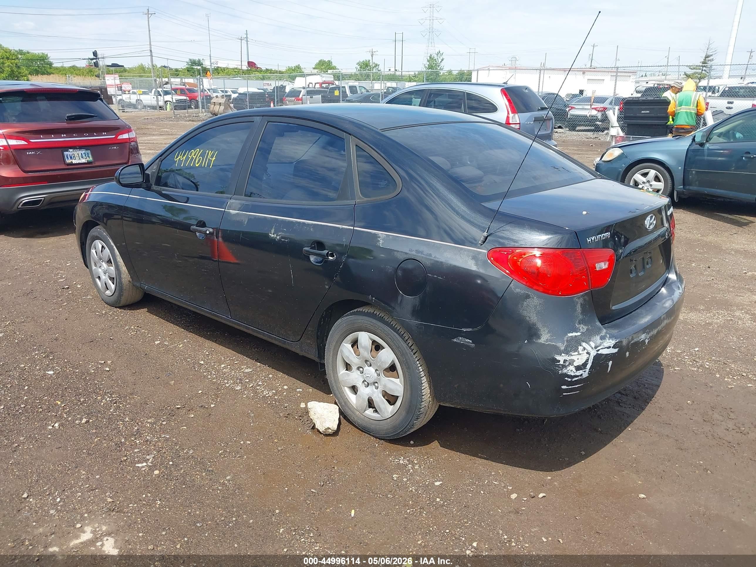 2007 Hyundai Elantra Gls/limited/se Black vin: KMHDU46D27U033622