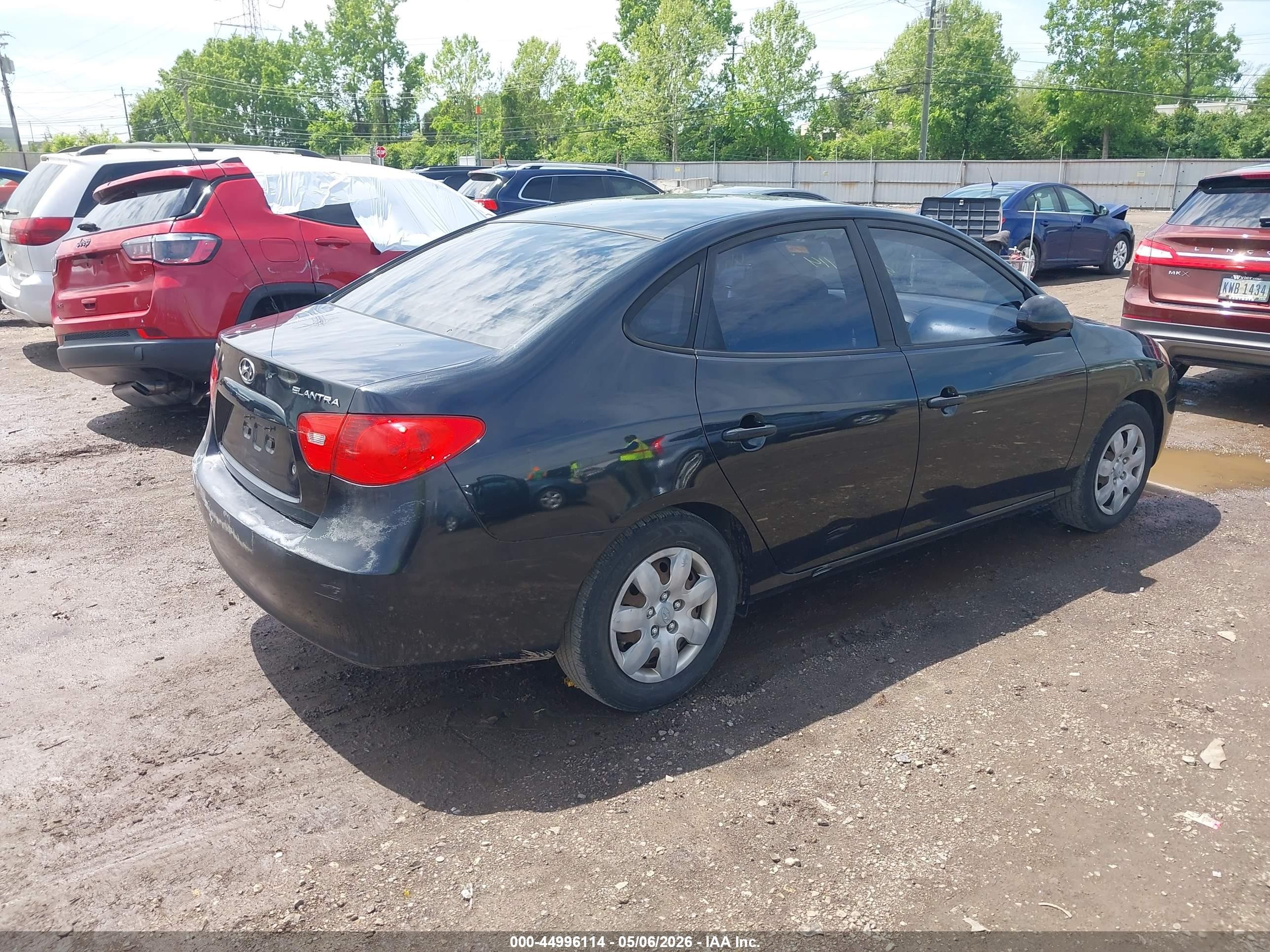 2007 Hyundai Elantra Gls/limited/se Black vin: KMHDU46D27U033622