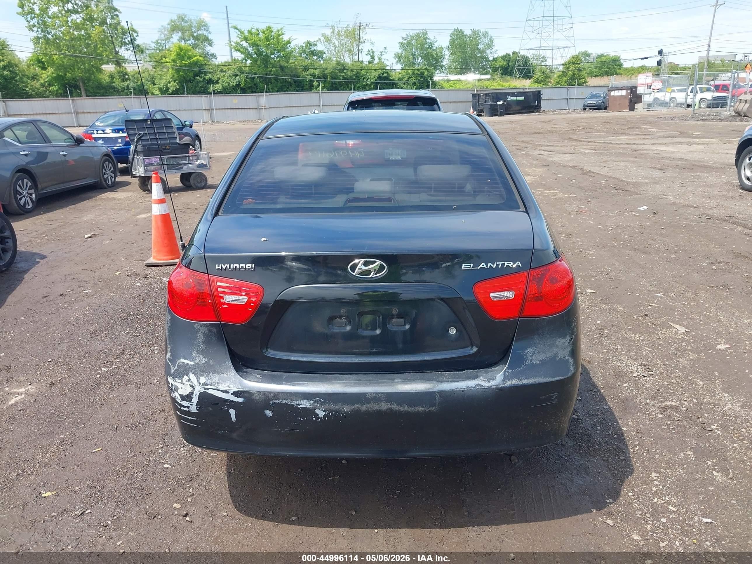 2007 Hyundai Elantra Gls/limited/se Black vin: KMHDU46D27U033622