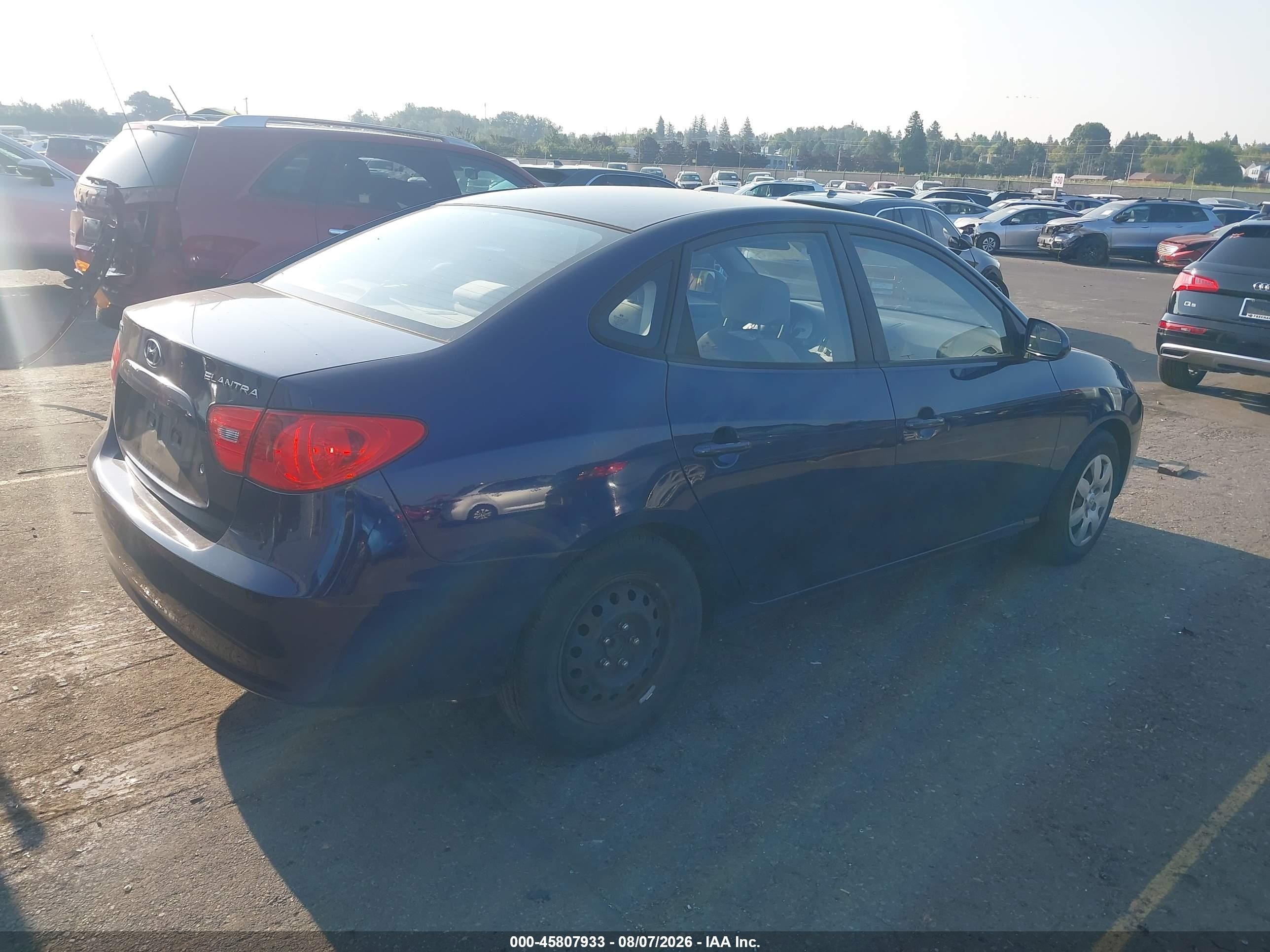2007 Hyundai Elantra Gls/ltd/se Blue vin: KMHDU46D27U039016