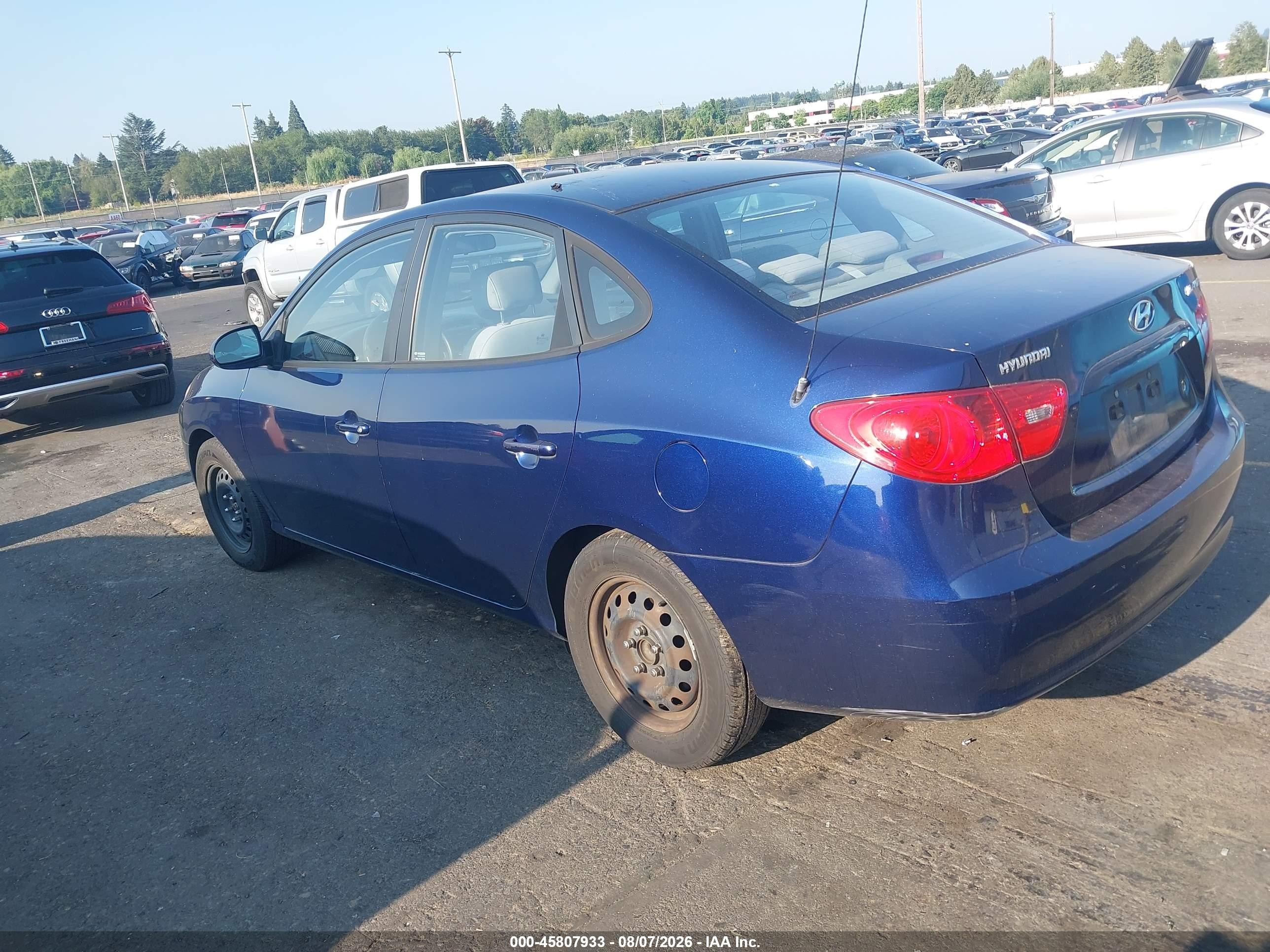 2007 Hyundai Elantra Gls/ltd/se Blue vin: KMHDU46D27U039016