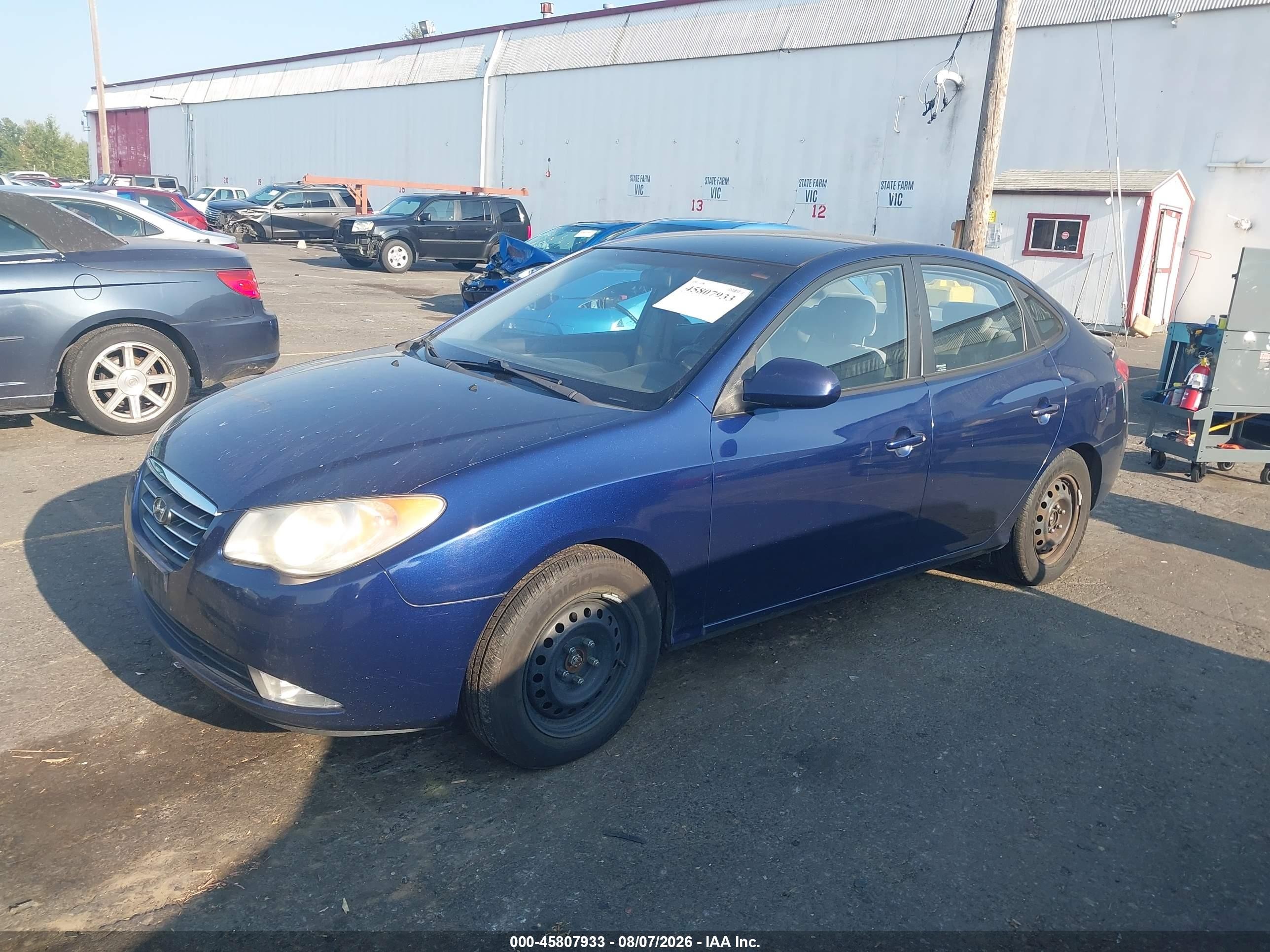 2007 Hyundai Elantra Gls/ltd/se Blue vin: KMHDU46D27U039016