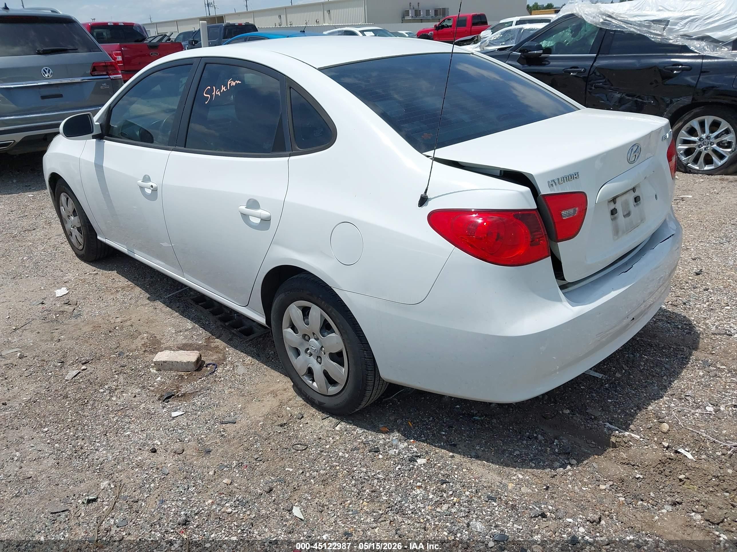 2007 Hyundai Elantra Gls/limited/se White vin: KMHDU46D27U076714