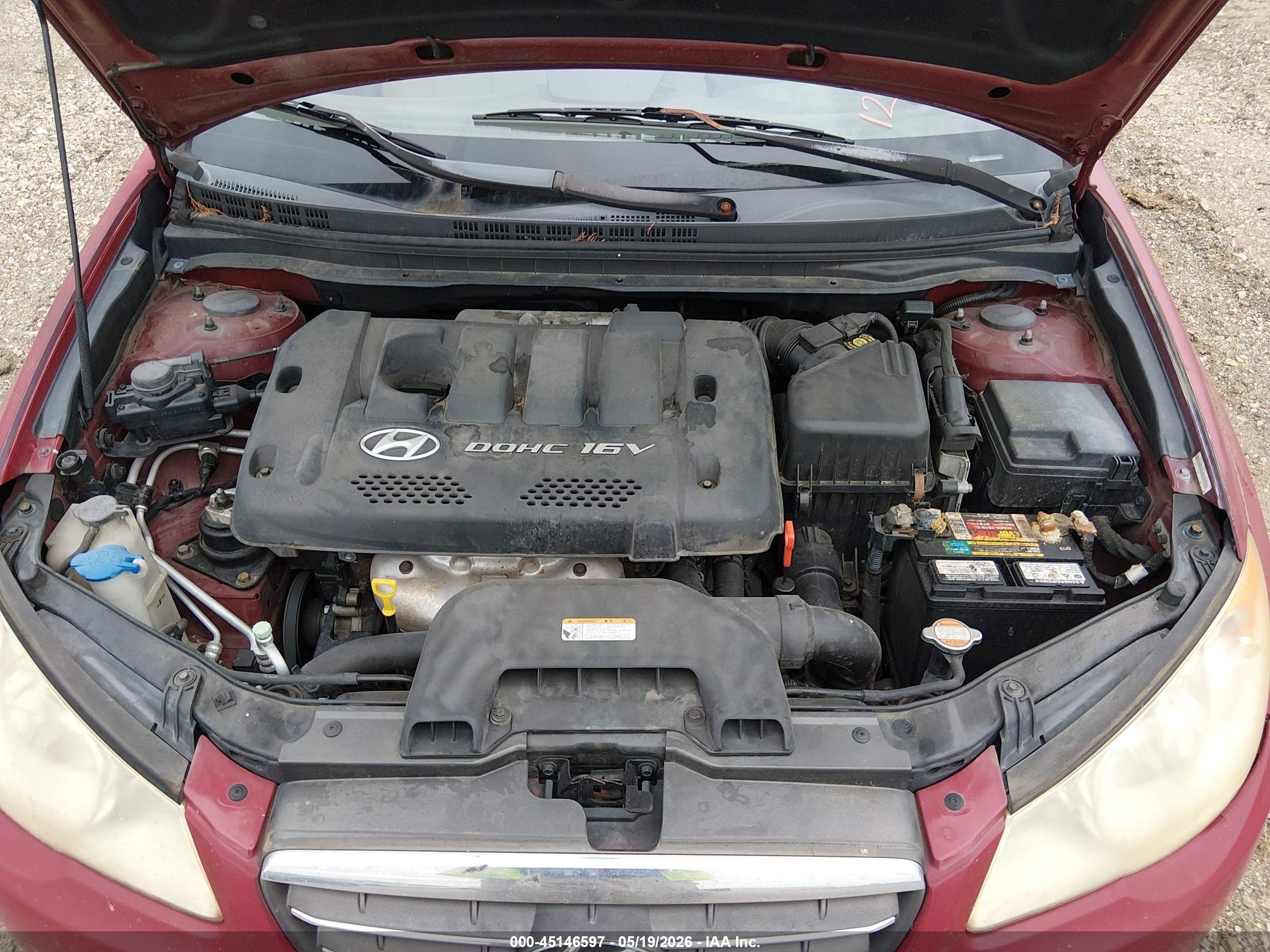 2007 Hyundai Elantra Gls/limited/se Красный vin: KMHDU46D27U133624