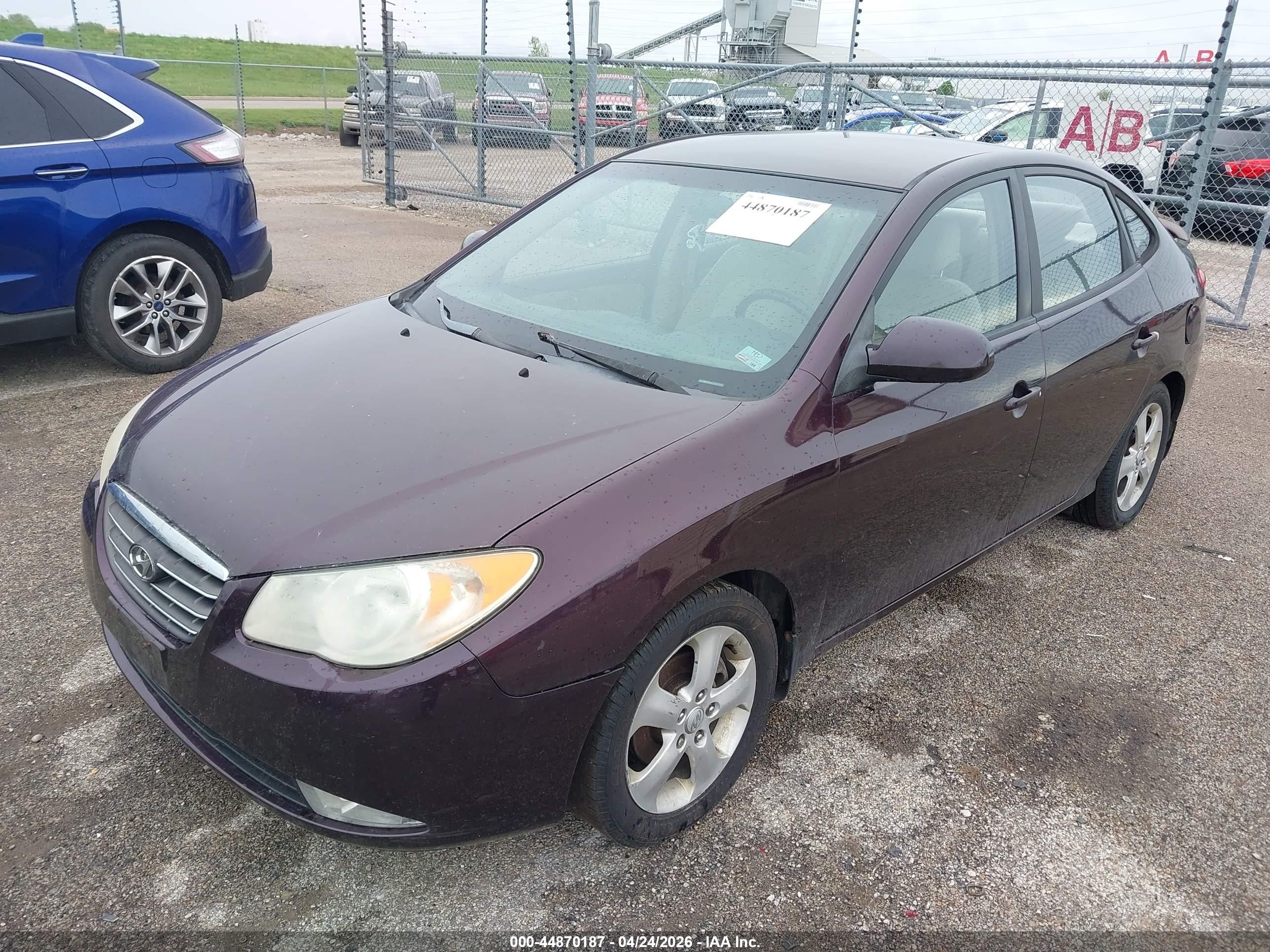 2007 Hyundai Elantra Gls/limited/se Фиолетовый vin: KMHDU46D27U147524