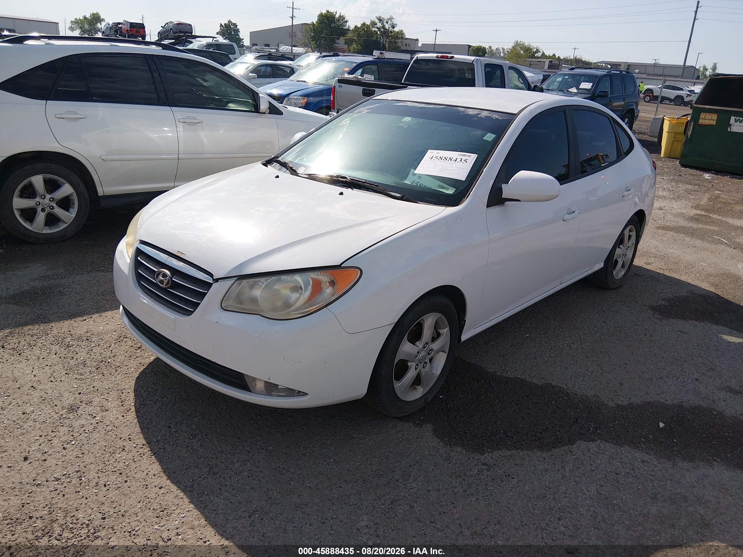 2007 Hyundai Elantra Gls/ltd/se Белый vin: KMHDU46D27U147734