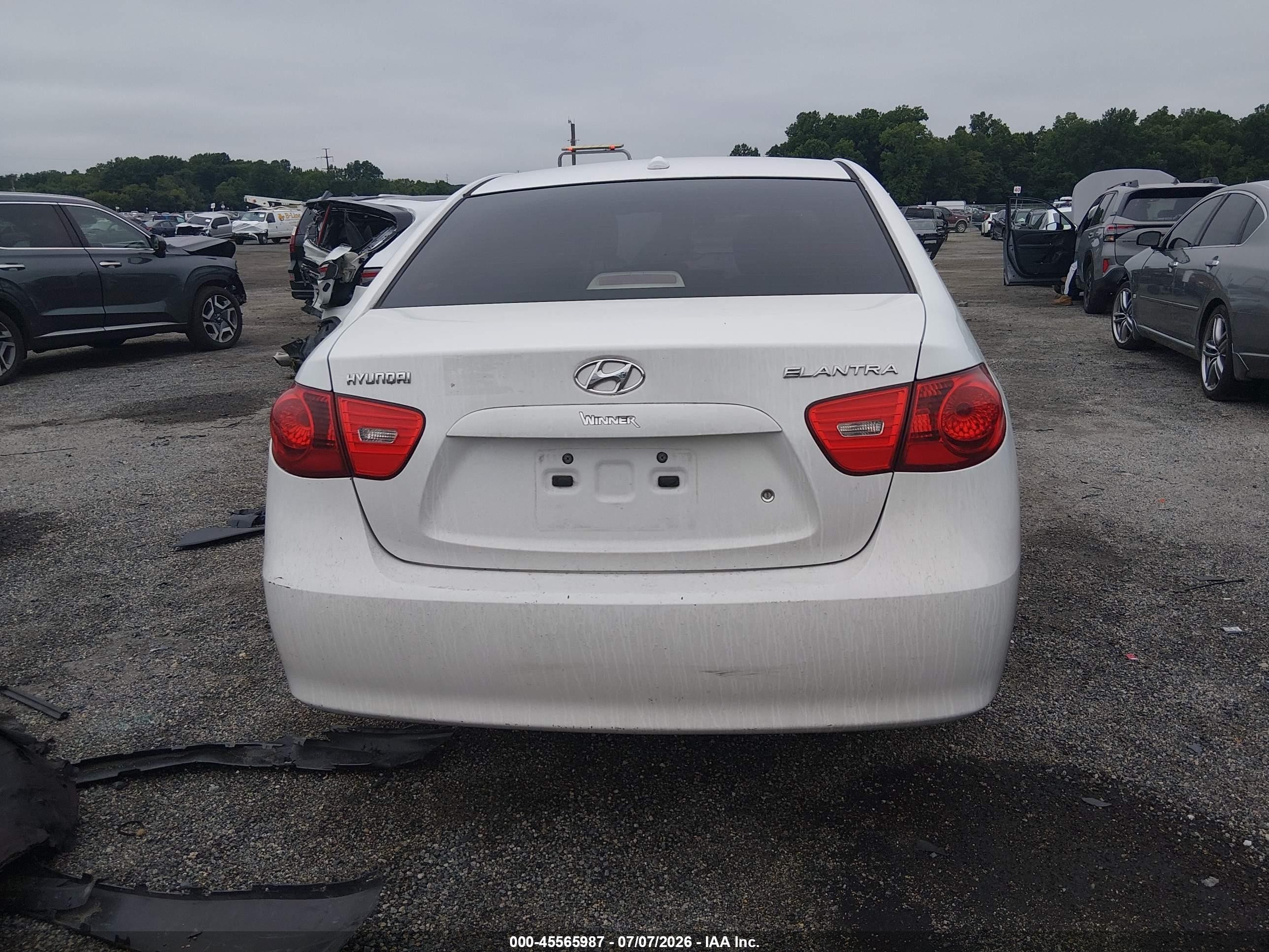 2007 Hyundai Elantra Gls/ltd/se White vin: KMHDU46D27U149564