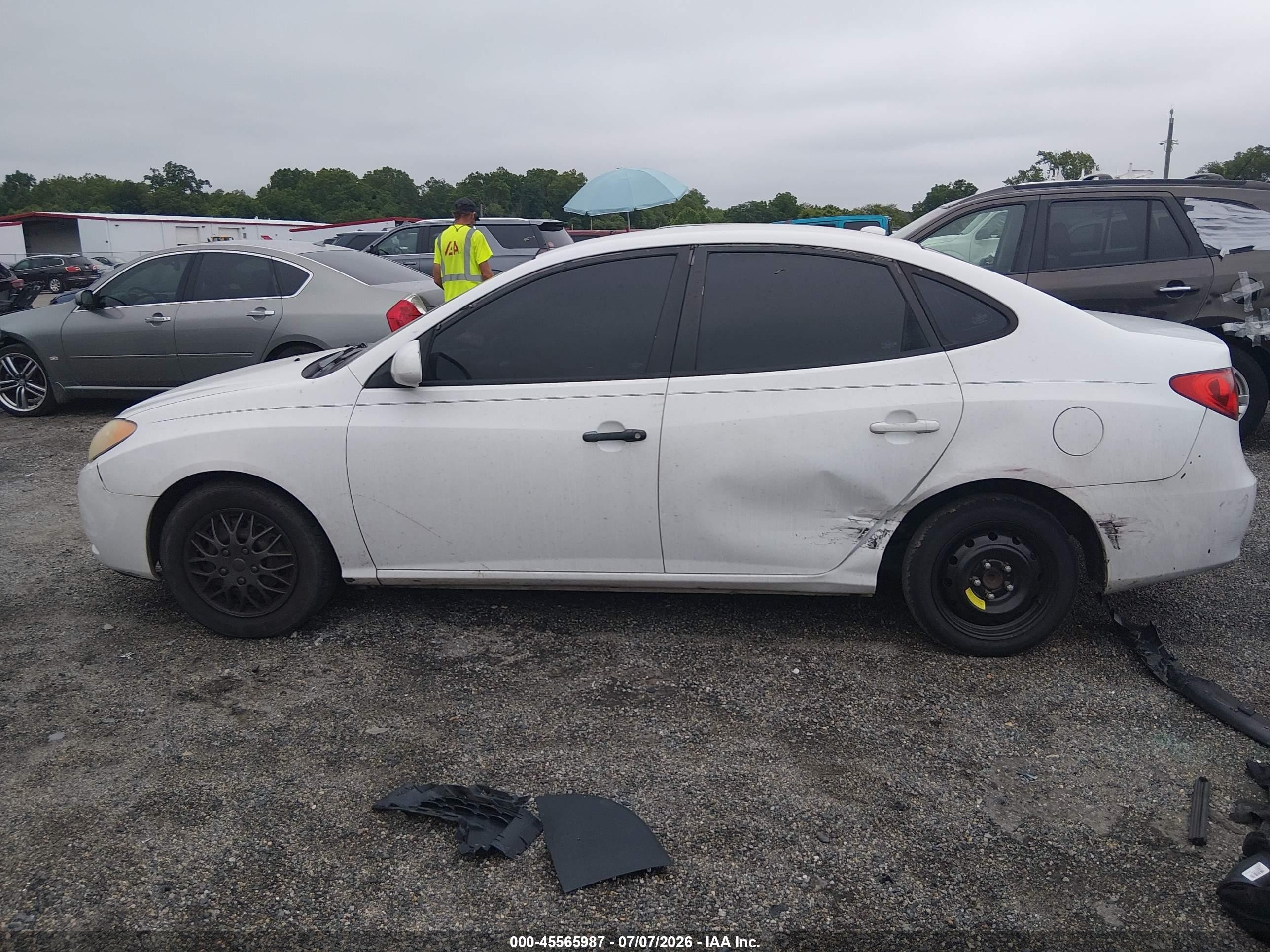 2007 Hyundai Elantra Gls/ltd/se White vin: KMHDU46D27U149564
